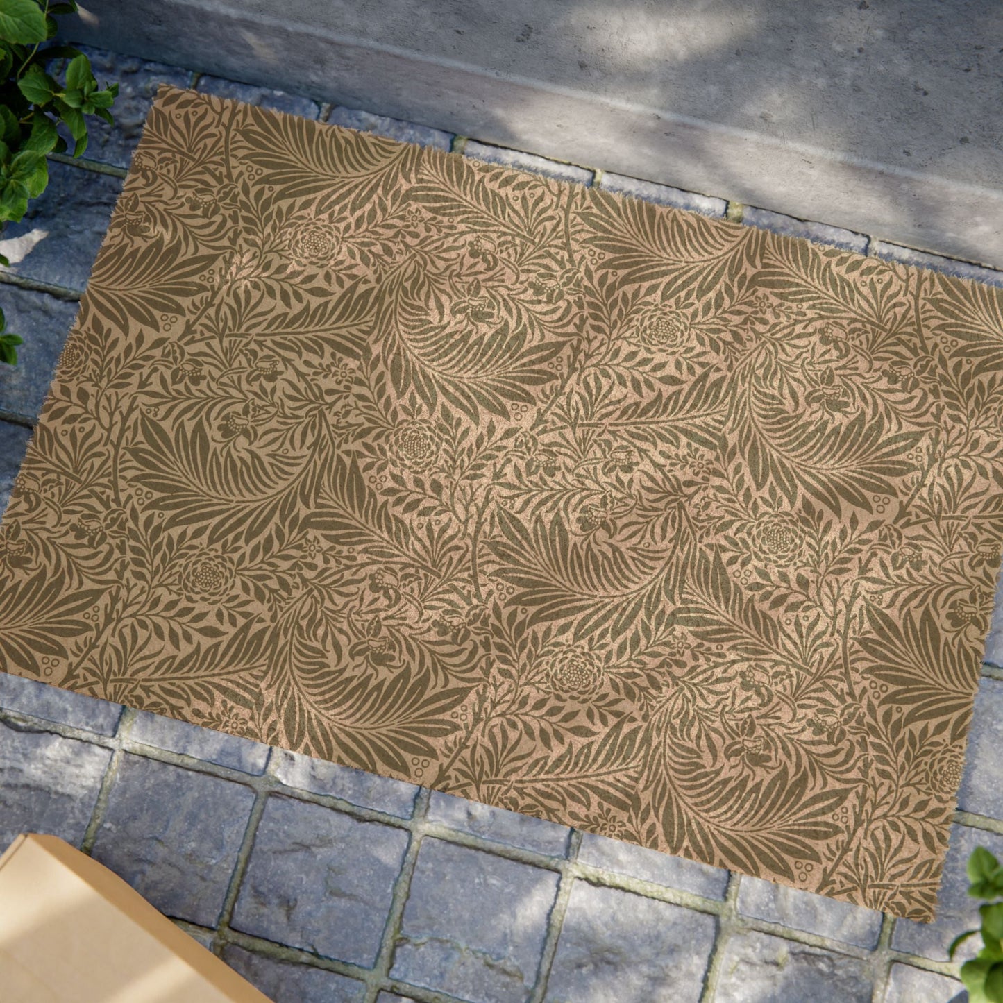William Morris Larkspur Green Coir Fern Doormat