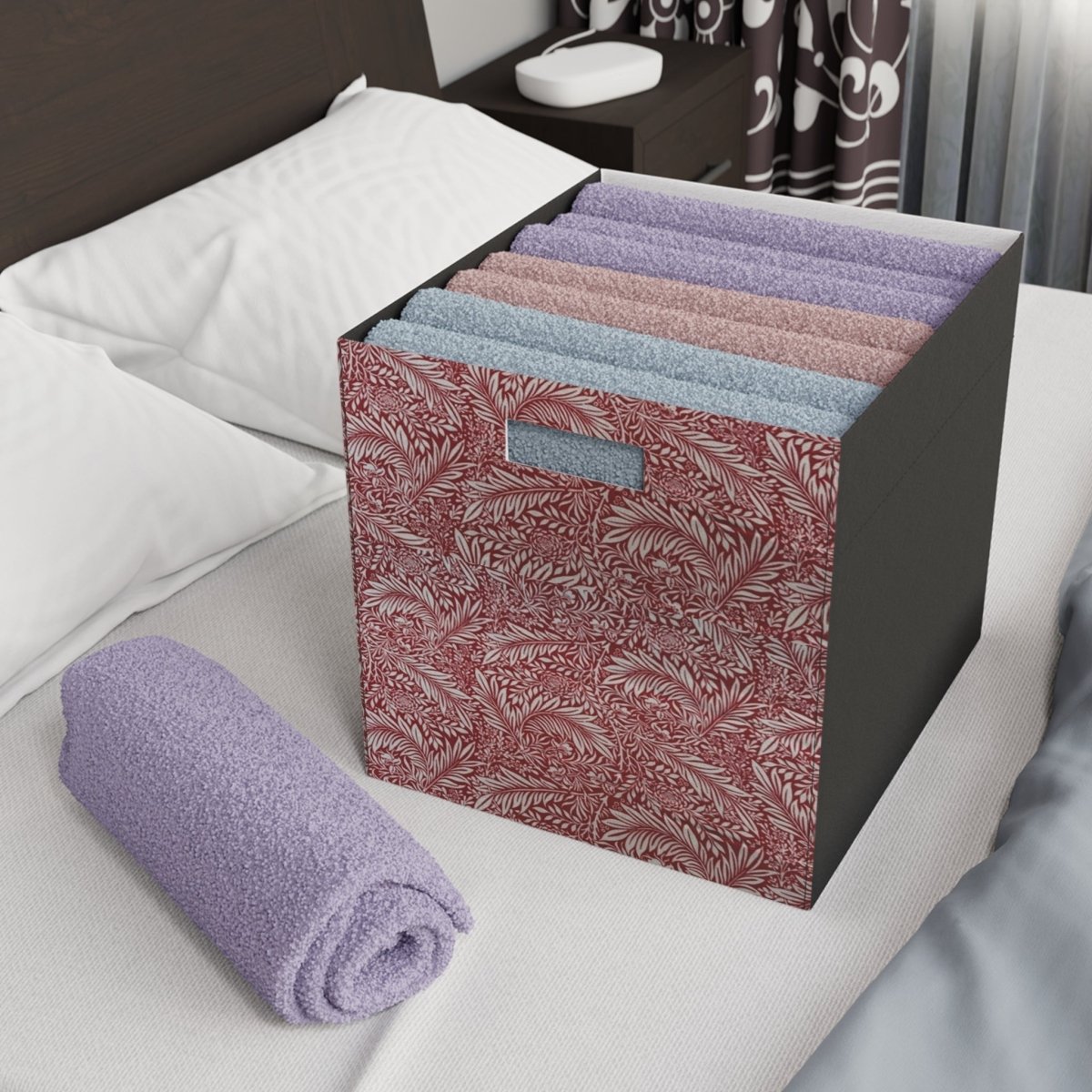 William Morris Larkspur Red Felt Storage Box