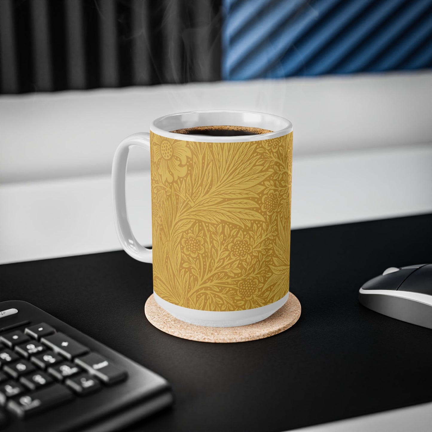 William Morris Marigold Ceramic Coffee Mug — 11oz & 15oz