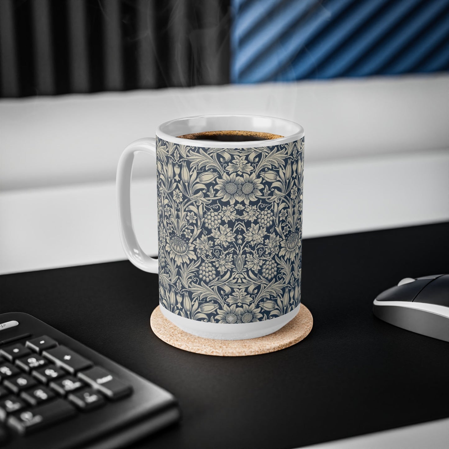 William Morris Sunflower Ceramic Coffee Mug — 11oz & 15oz