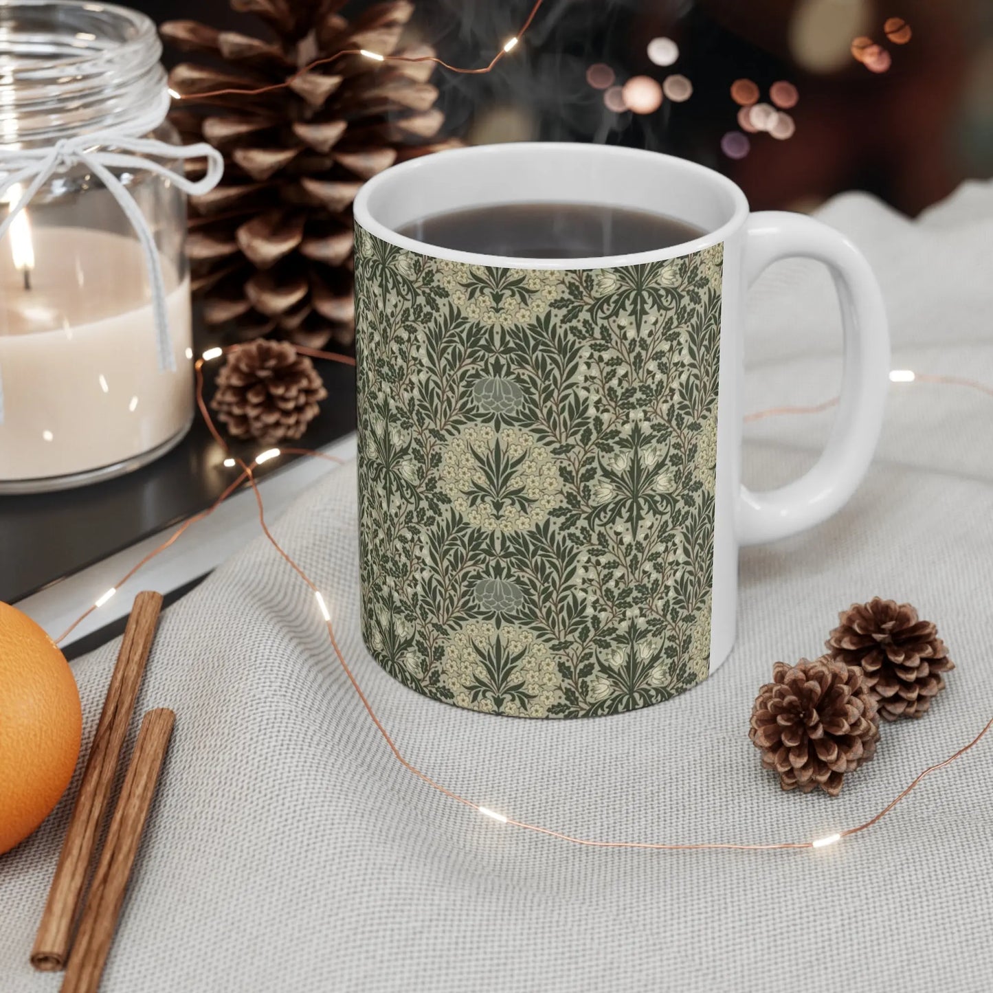 William Morris Daisy & Oak Mug - Ceramic Coffee Mug 11oz & 15oz