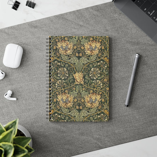 William Morris Honeysuckle & Tulip A5 Wirobound Notebook