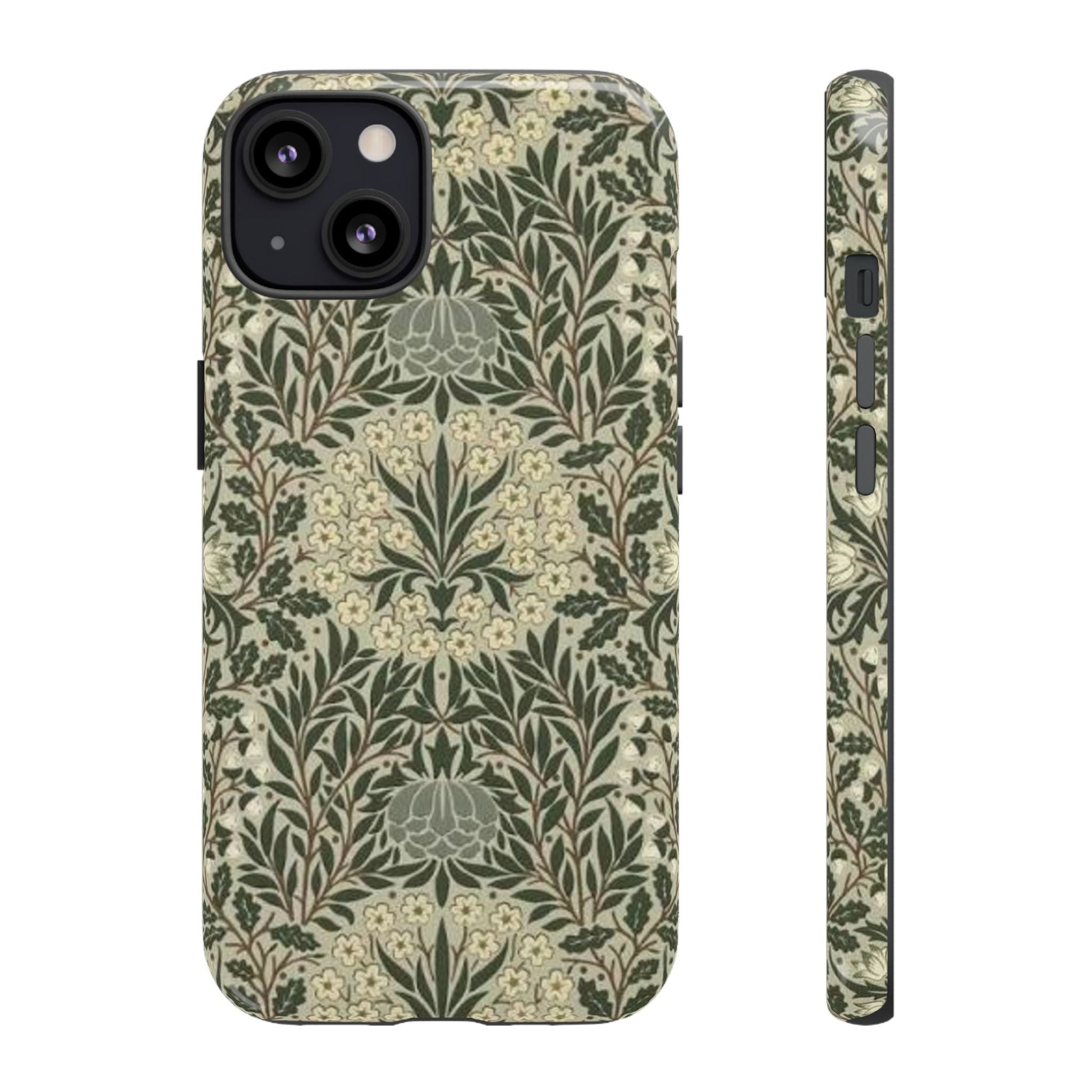 William Morris iPhone Tough Case - Daisy and Oak Dual Layer Floral Pattern