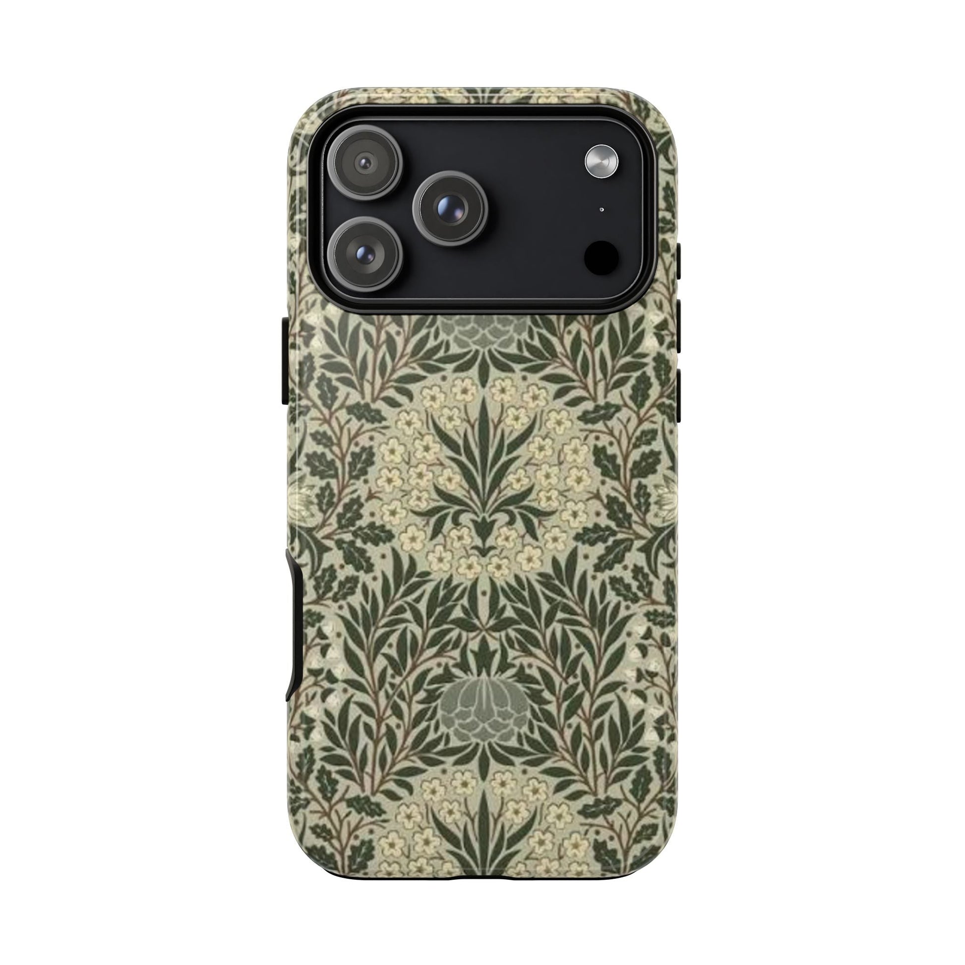 William Morris iPhone Tough Case - Daisy and Oak Dual Layer Floral Pattern