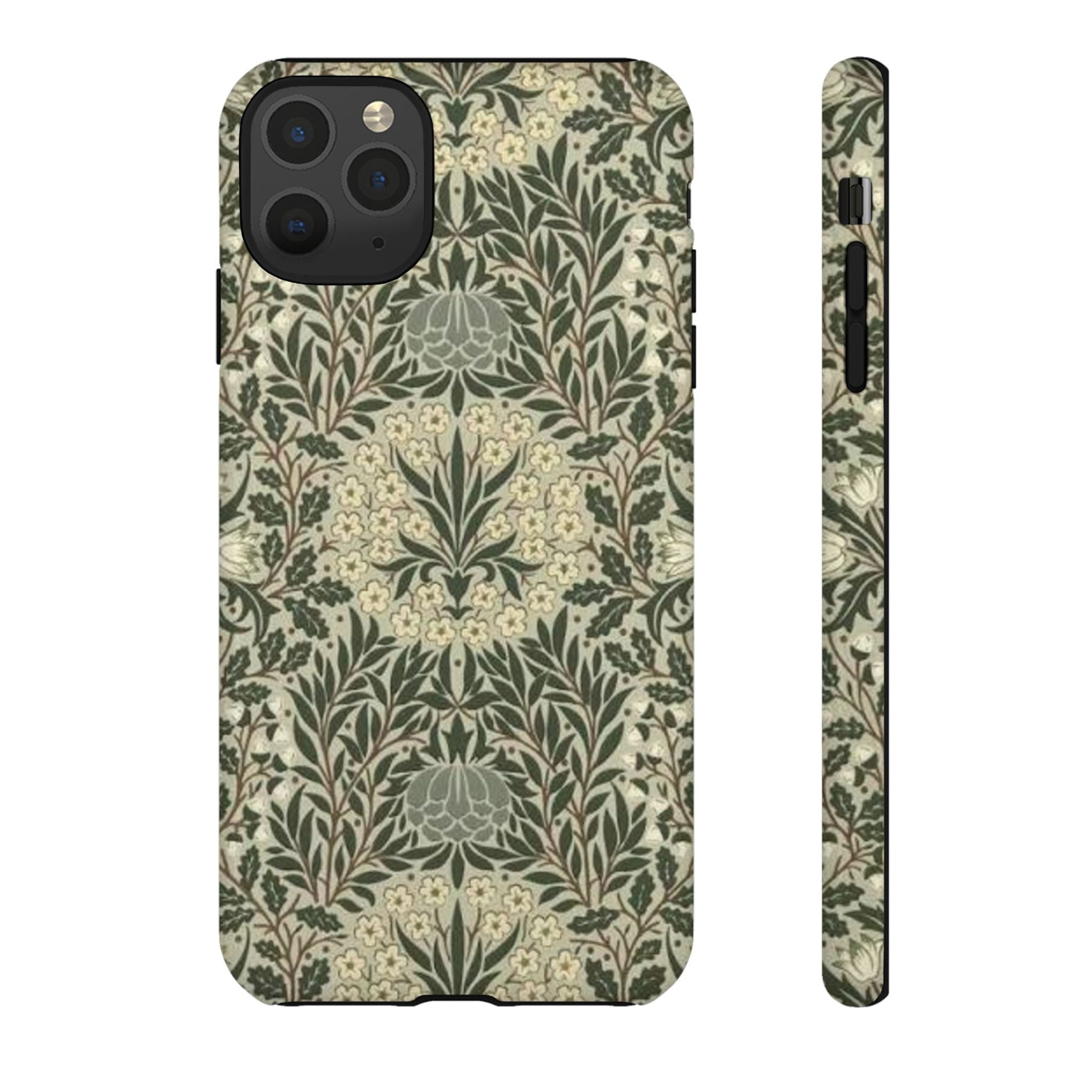 William Morris iPhone Tough Case - Daisy and Oak Dual Layer Floral Pattern