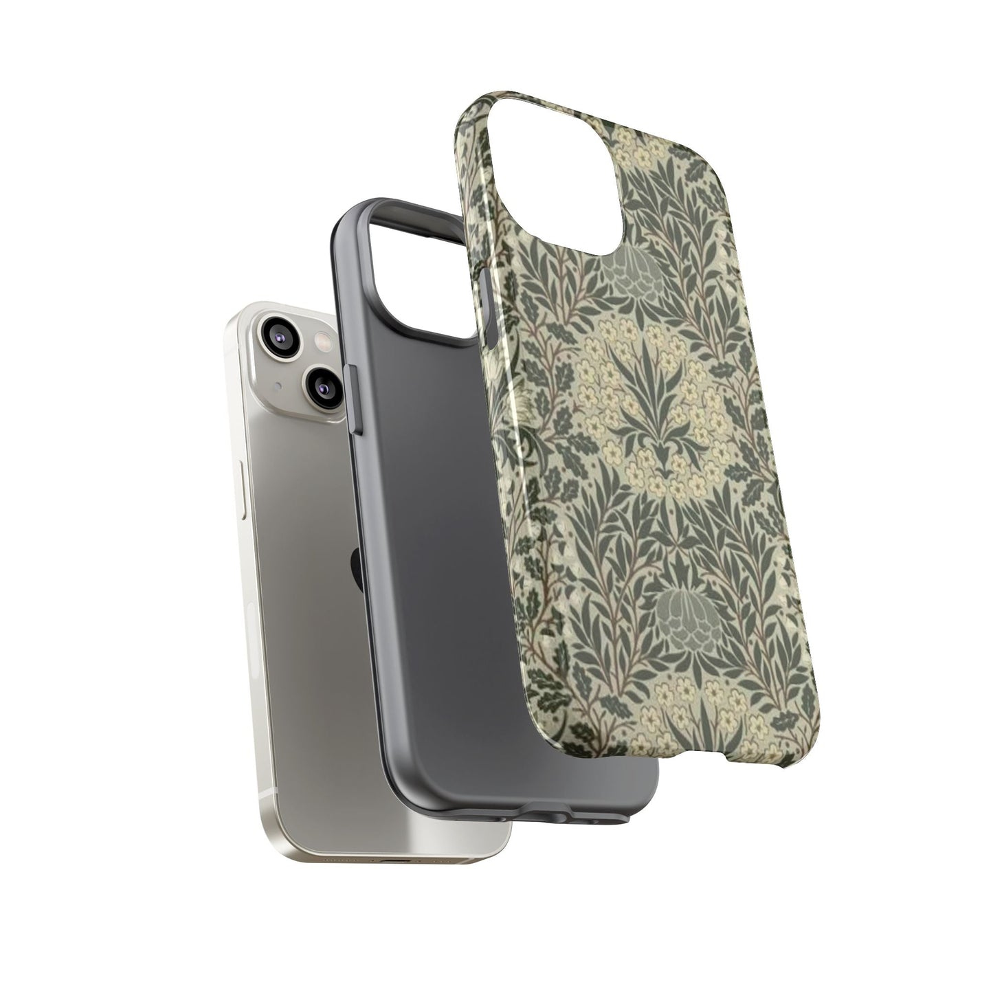William Morris iPhone Tough Case - Daisy and Oak Dual Layer Floral Pattern
