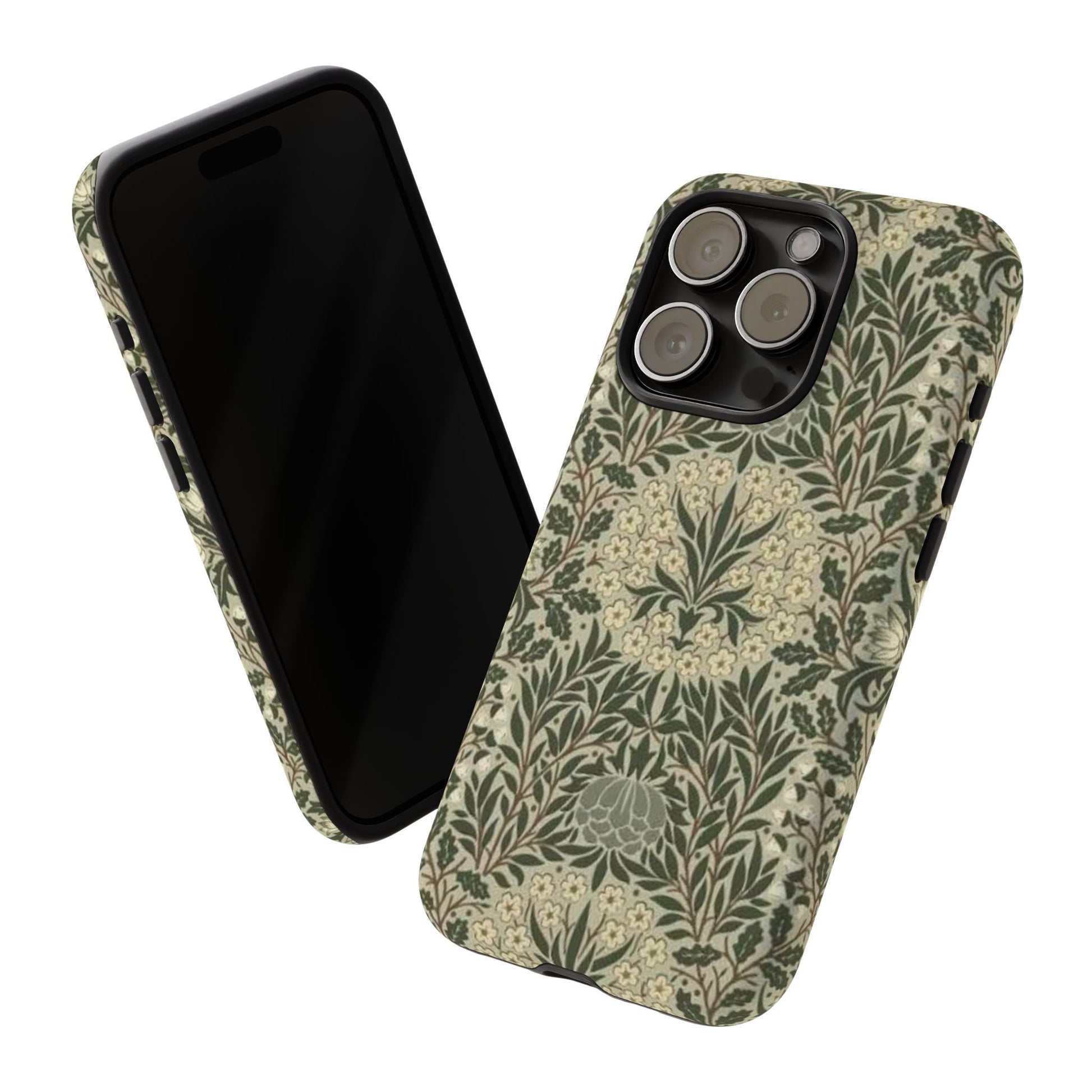 William Morris iPhone Tough Case - Daisy and Oak Dual Layer Floral Pattern
