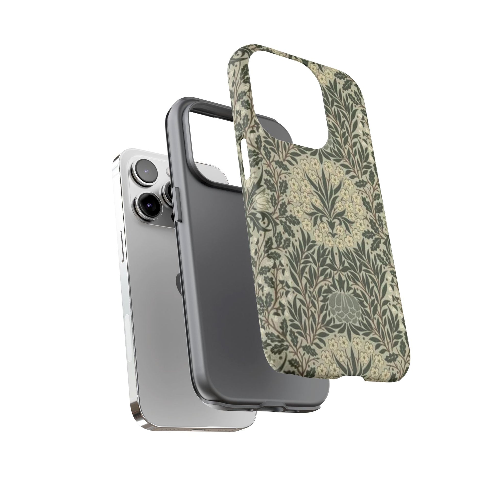 William Morris iPhone Tough Case - Daisy and Oak Dual Layer Floral Pattern