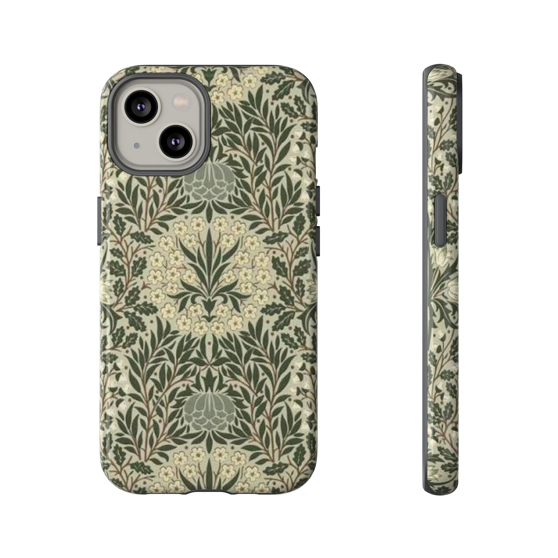 William Morris iPhone Tough Case - Daisy and Oak Dual Layer Floral Pattern