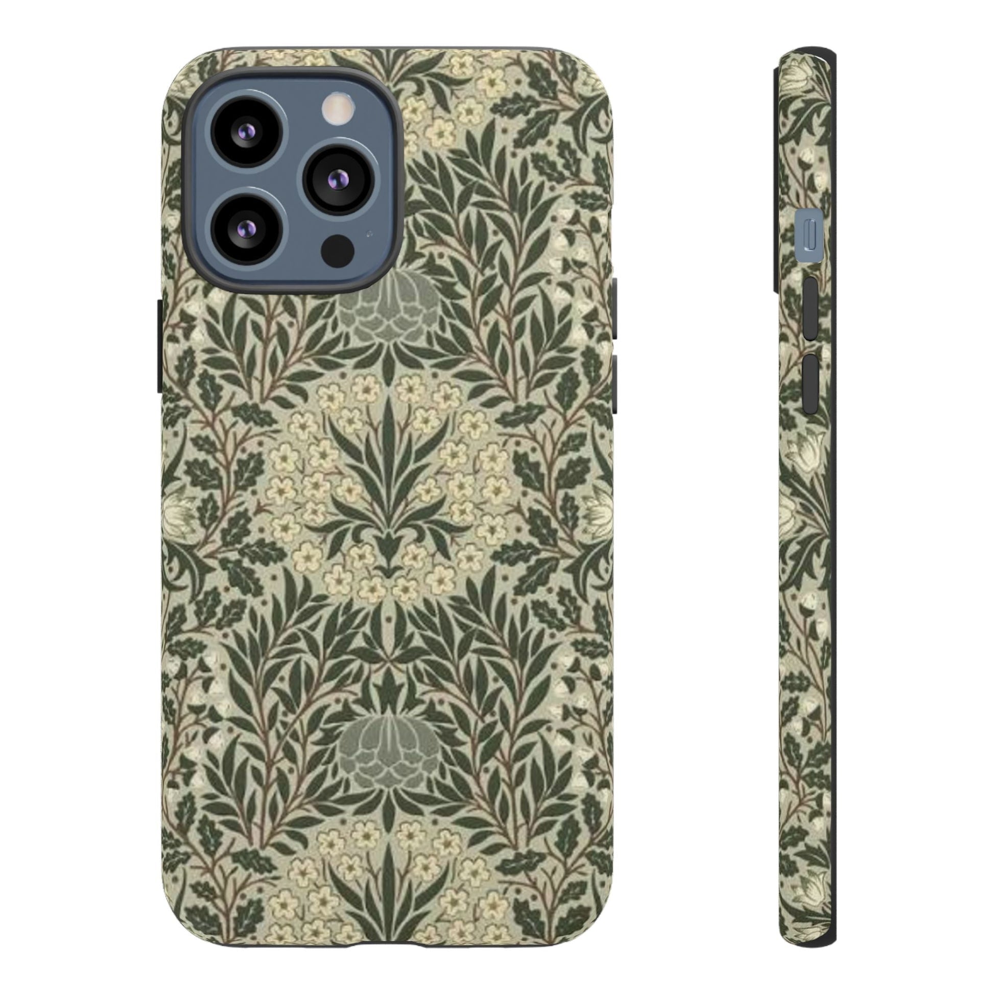 William Morris iPhone Tough Case - Daisy and Oak Dual Layer Floral Pattern