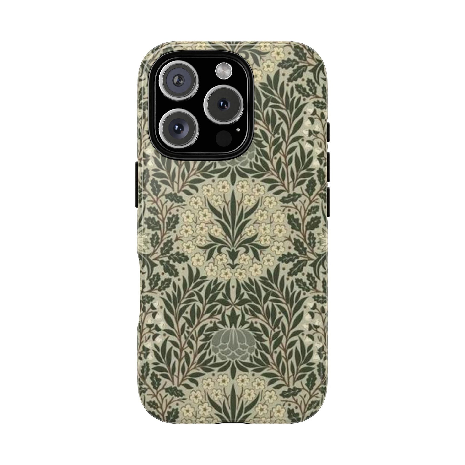 William Morris iPhone Tough Case - Daisy and Oak Dual Layer Floral Pattern