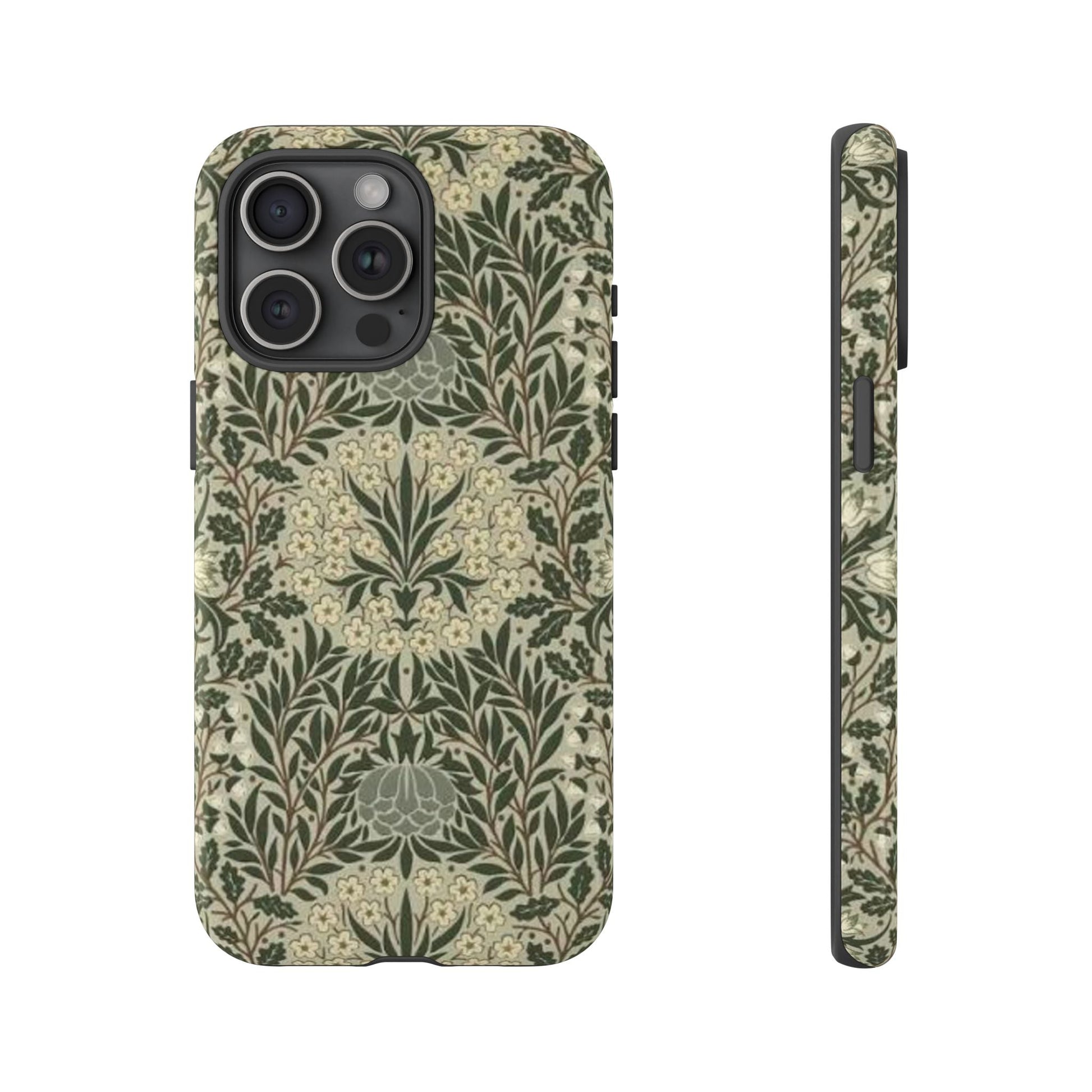 William Morris iPhone Tough Case - Daisy and Oak Dual Layer Floral Pattern