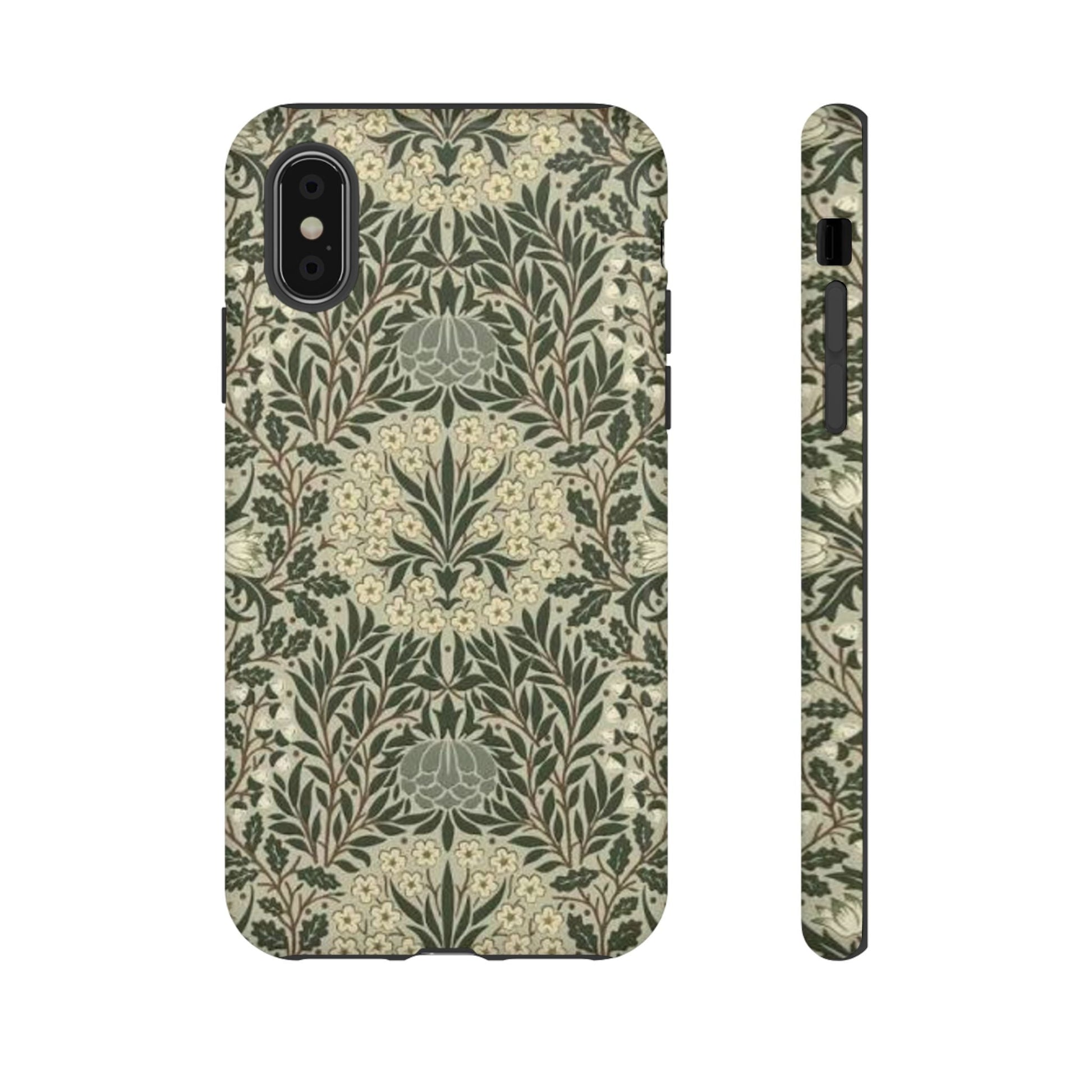 William Morris iPhone Tough Case - Daisy and Oak Dual Layer Floral Pattern