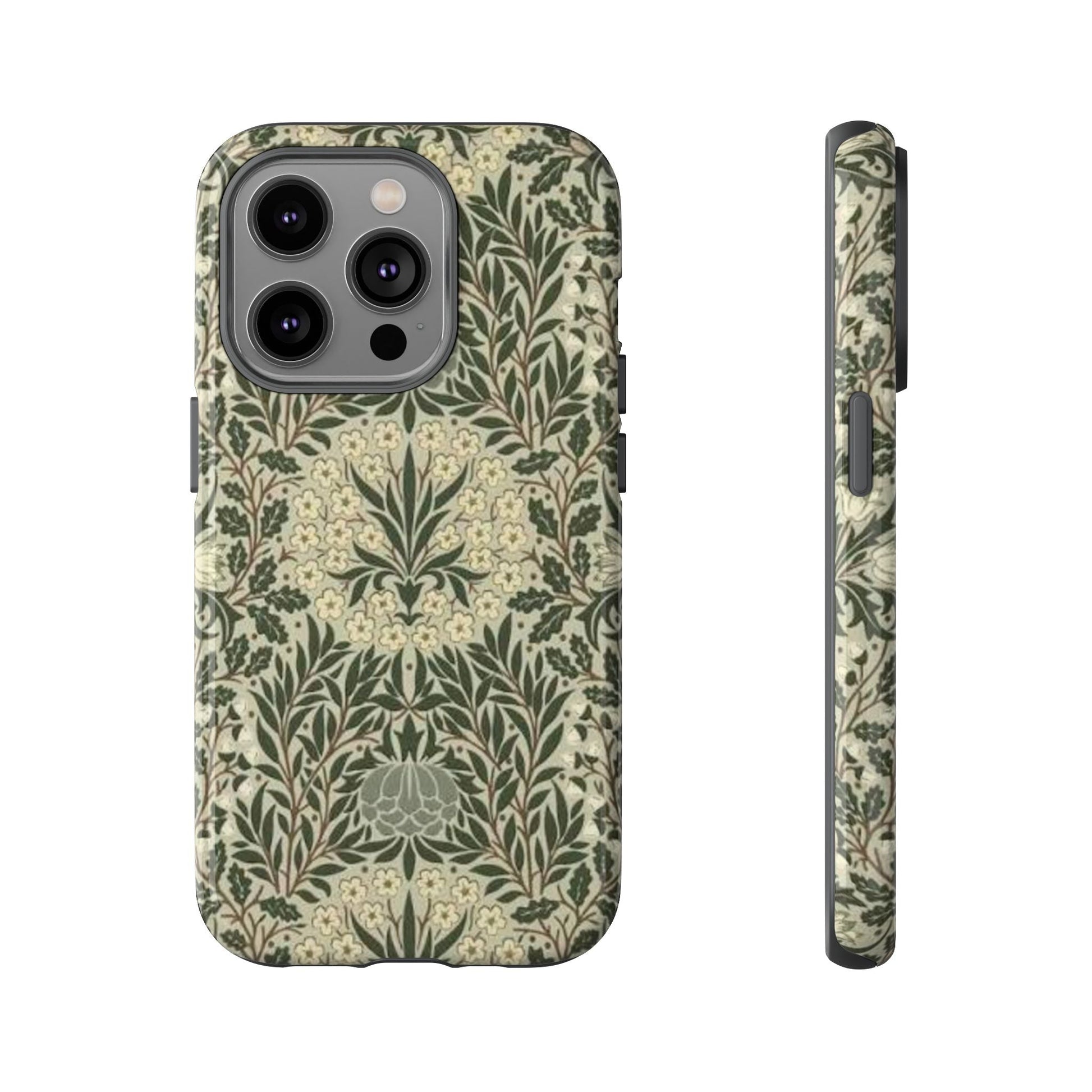 William Morris iPhone Tough Case - Daisy and Oak Dual Layer Floral Pattern