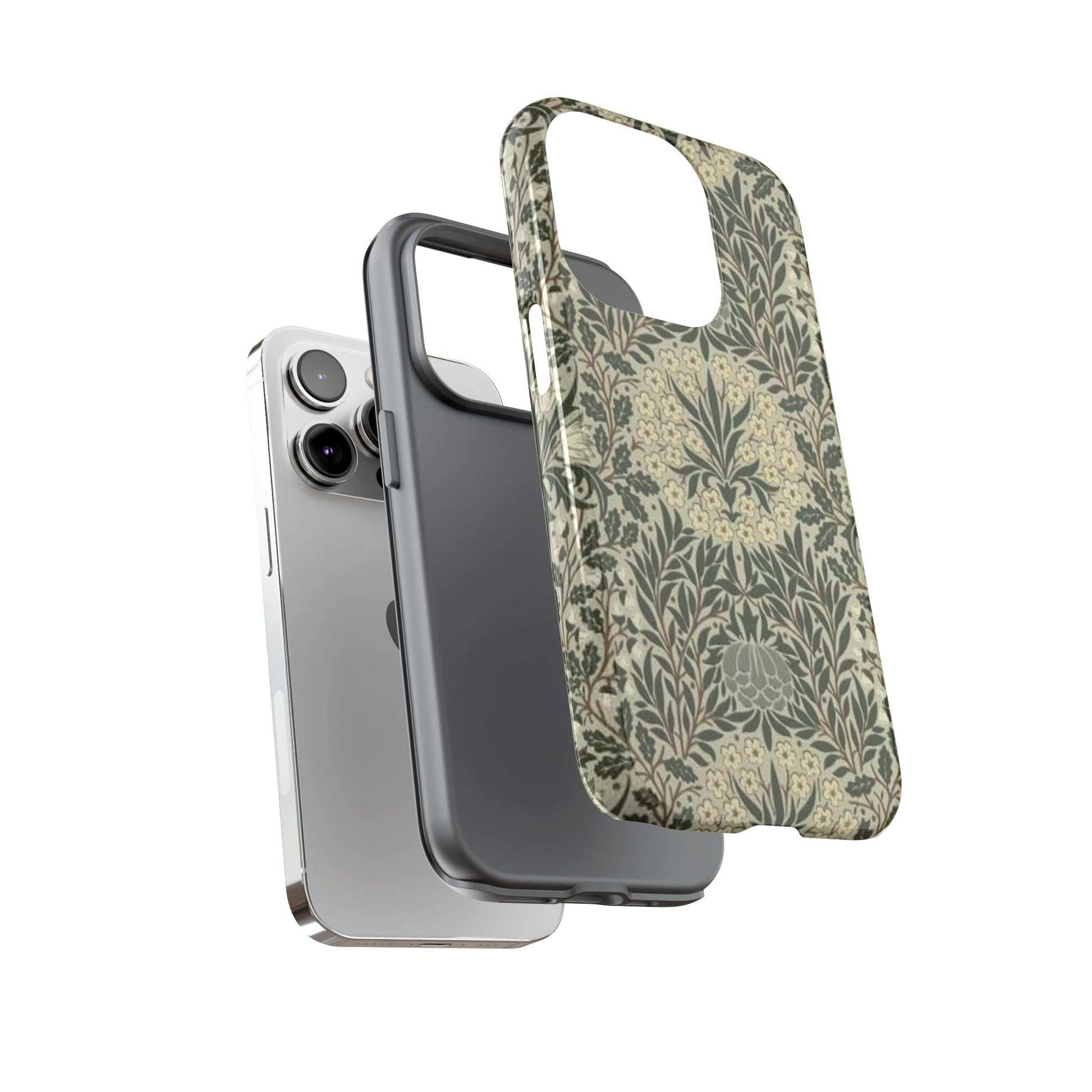 William Morris iPhone Tough Case - Daisy and Oak Dual Layer Floral Pattern