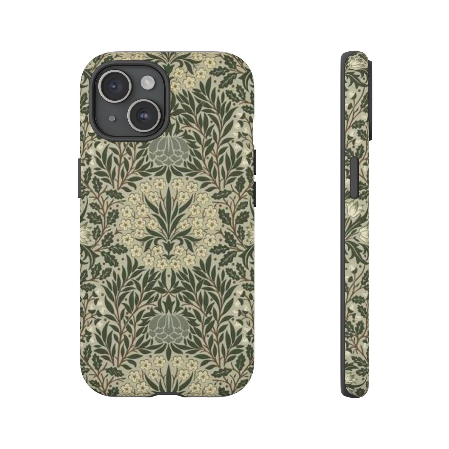 William Morris iPhone Tough Case - Daisy and Oak Dual Layer Floral Pattern