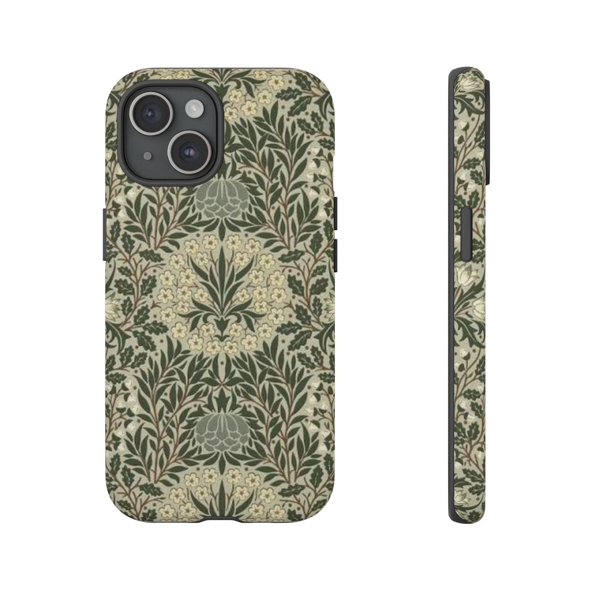 William Morris iPhone Tough Case - Daisy and Oak Dual Layer Floral Pattern