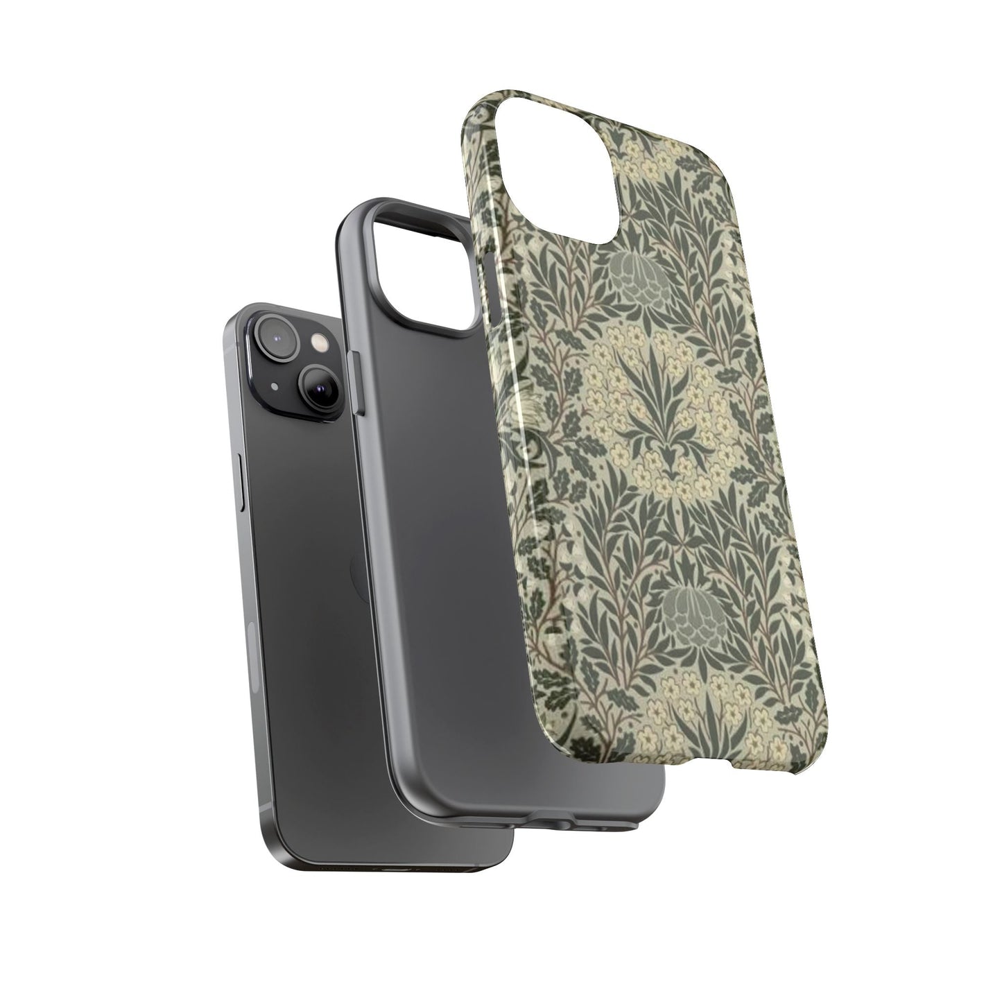 William Morris iPhone Tough Case - Daisy and Oak Dual Layer Floral Pattern