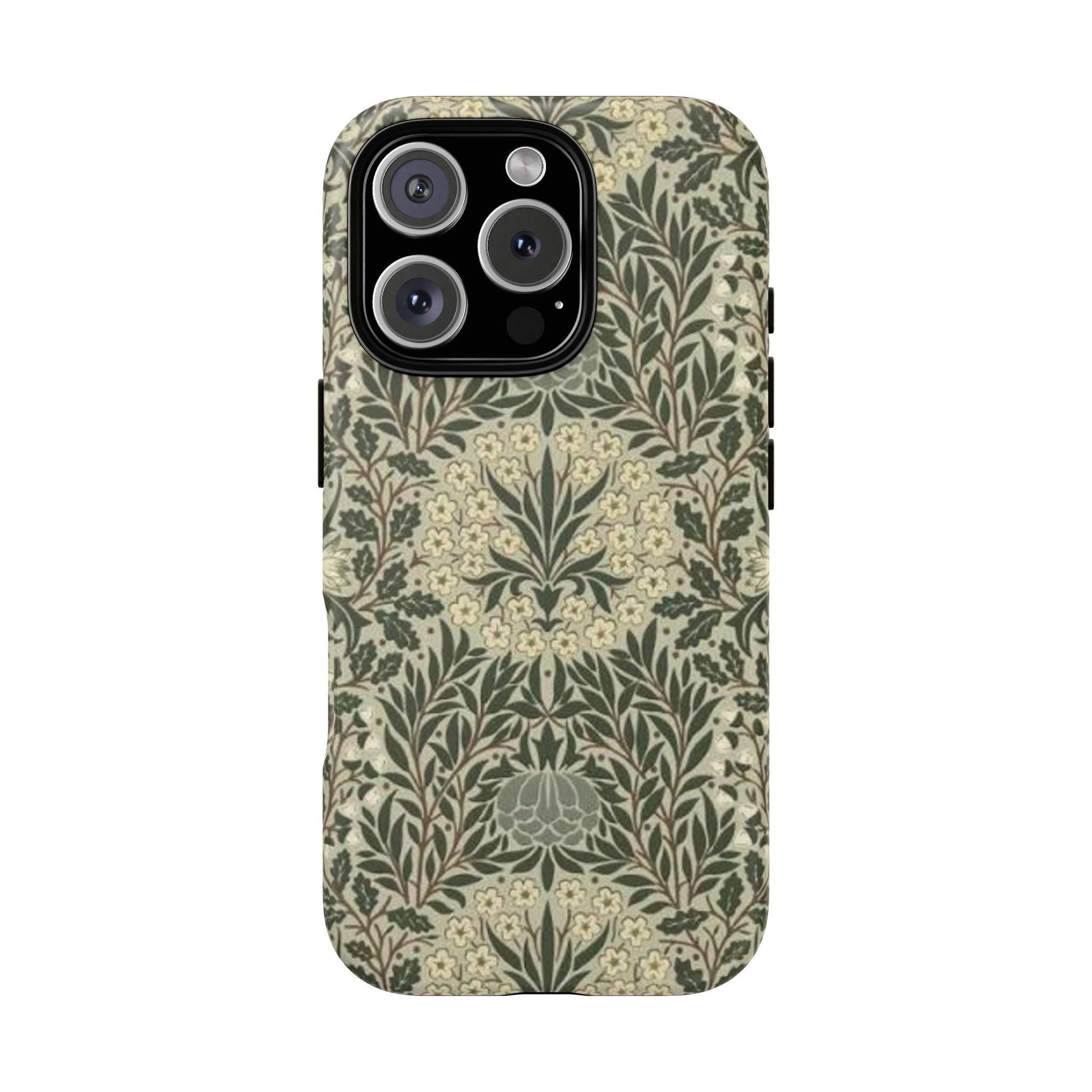 William Morris iPhone Tough Case - Daisy and Oak Dual Layer Floral Pattern