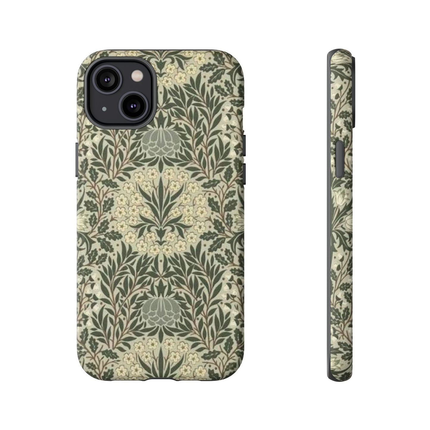 William Morris iPhone Tough Case - Daisy and Oak Dual Layer Floral Pattern