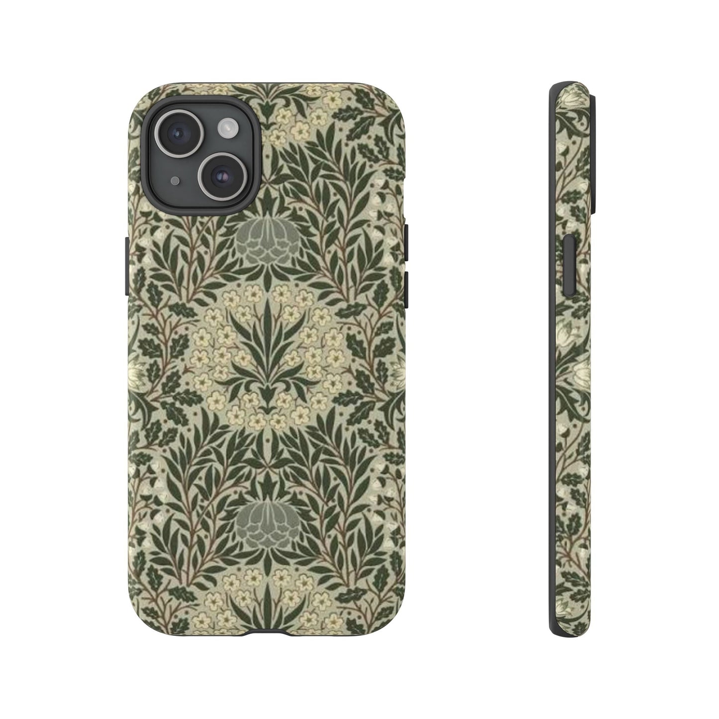 William Morris iPhone Tough Case - Daisy and Oak Dual Layer Floral Pattern