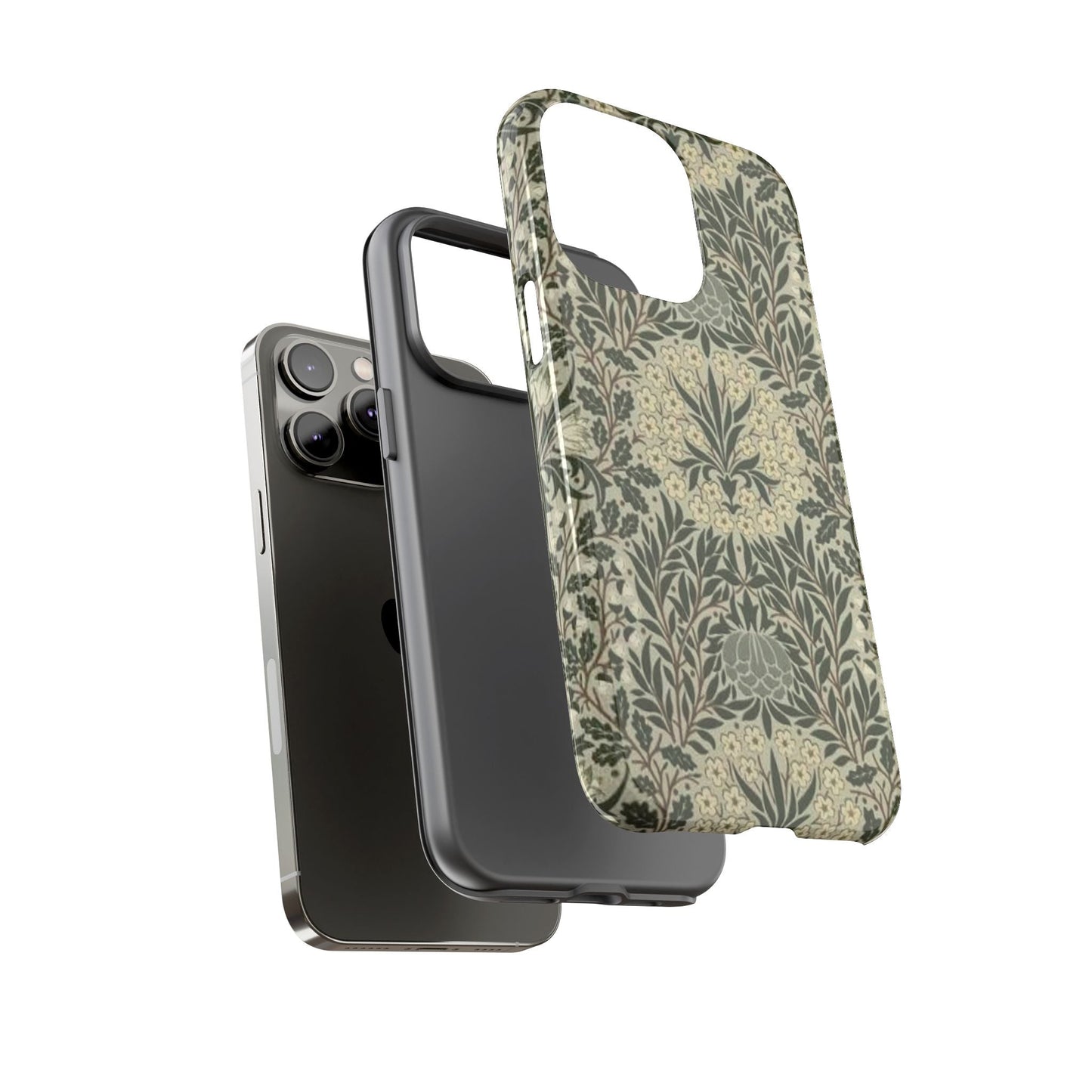 William Morris iPhone Tough Case - Daisy and Oak Dual Layer Floral Pattern