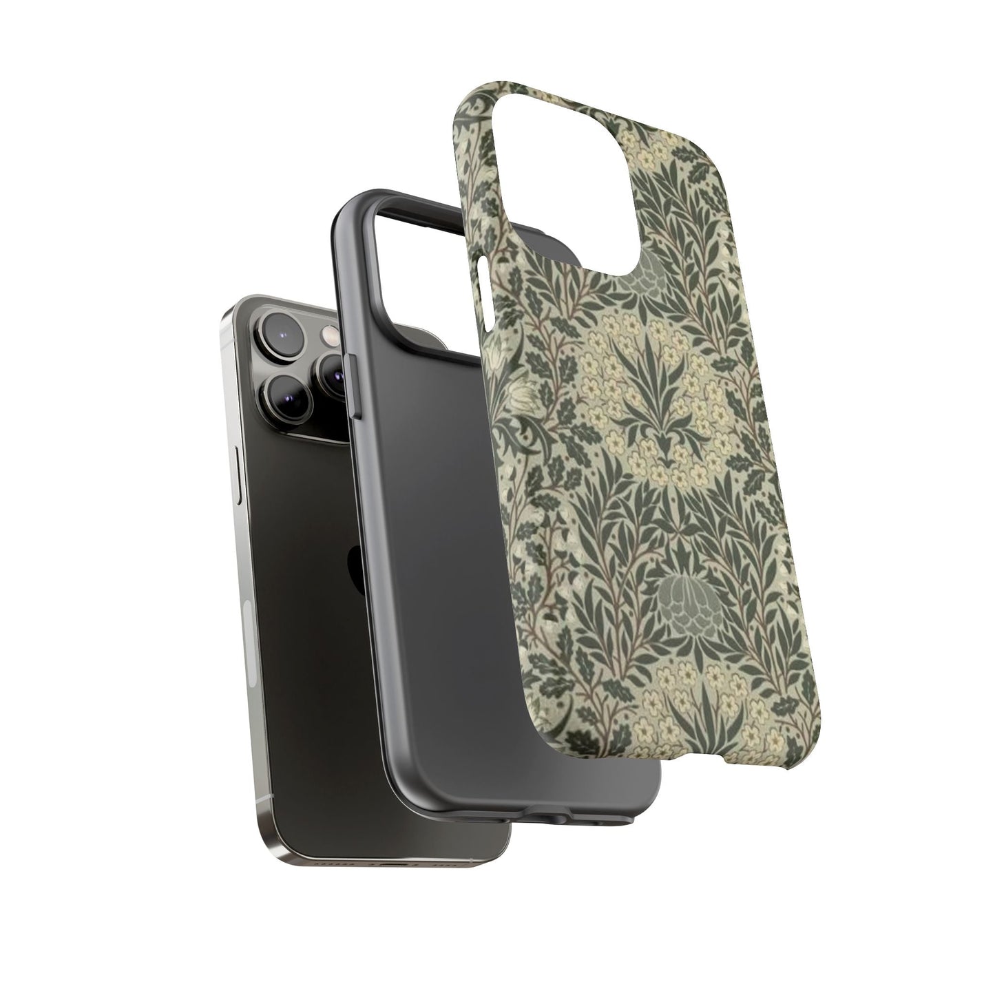 William Morris iPhone Tough Case - Daisy and Oak Dual Layer Floral Pattern