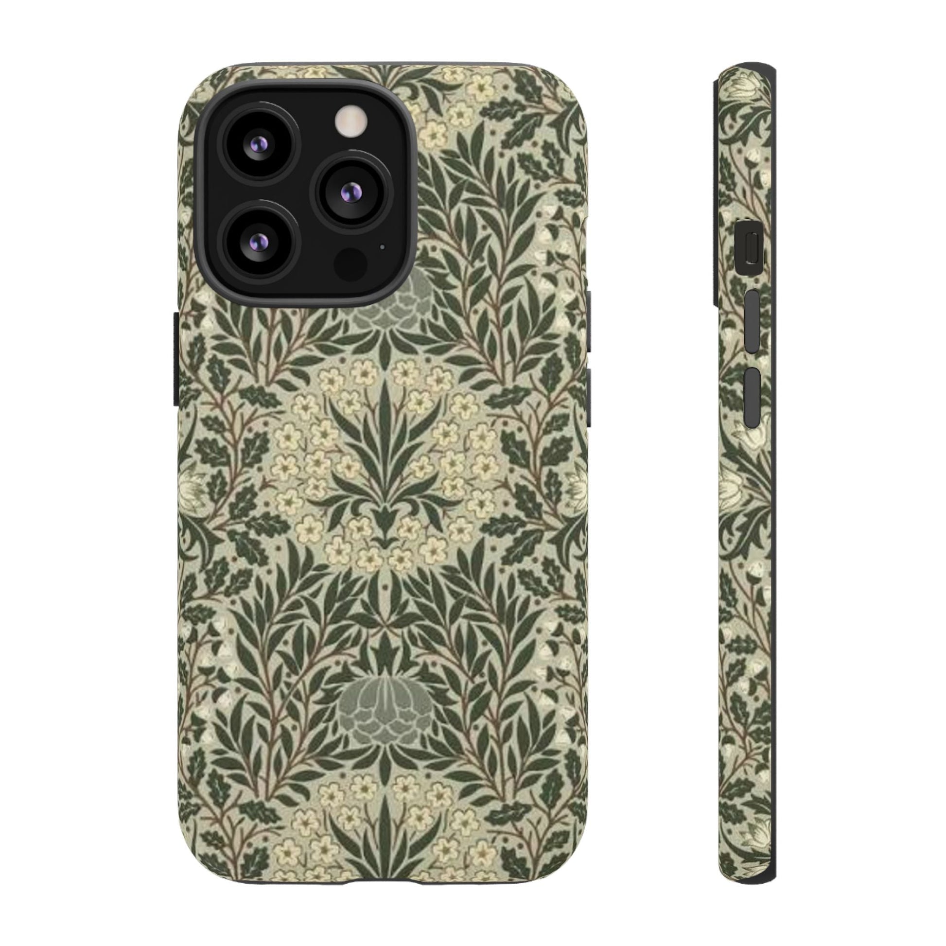 William Morris iPhone Tough Case - Daisy and Oak Dual Layer Floral Pattern