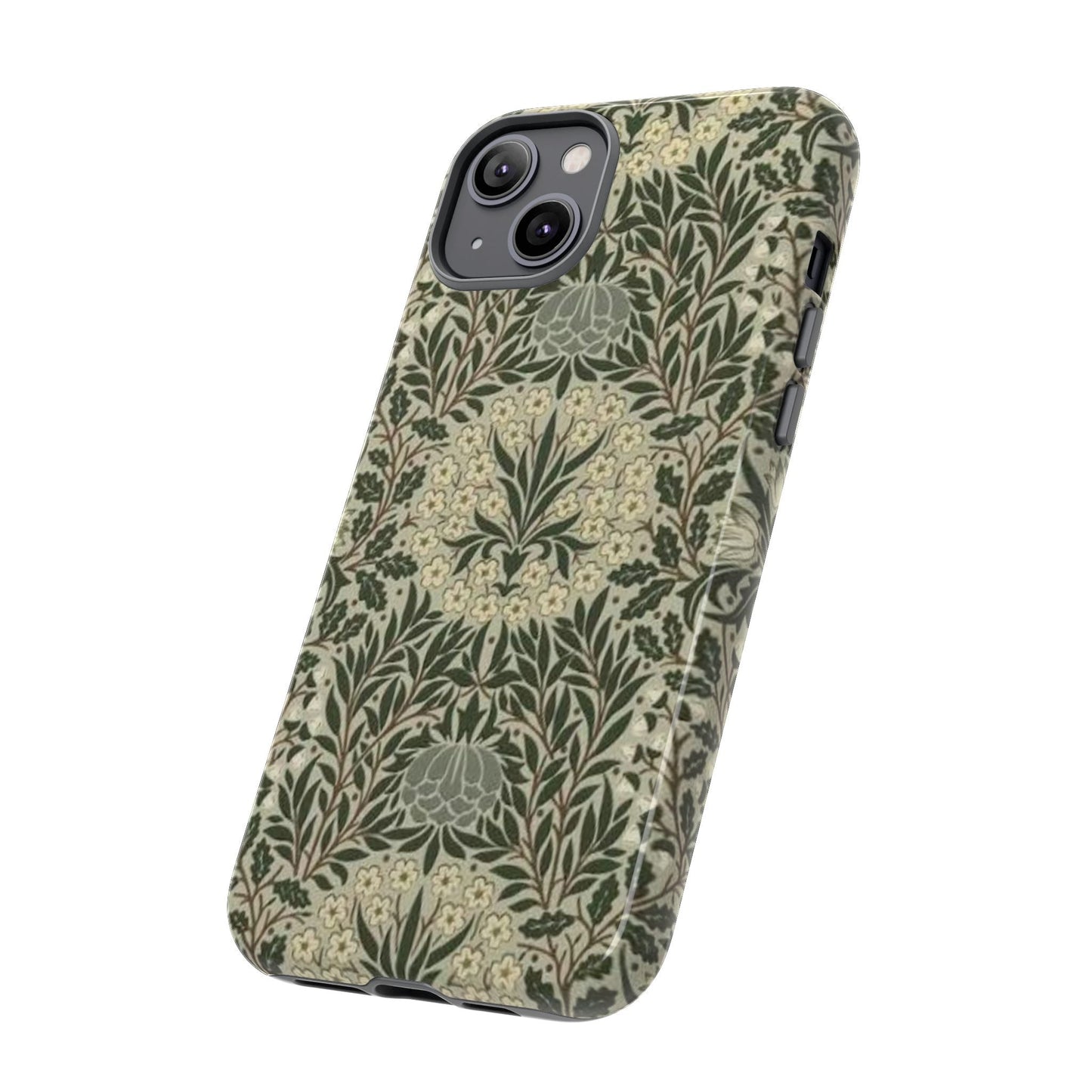 William Morris iPhone Tough Case - Daisy and Oak Dual Layer Floral Pattern