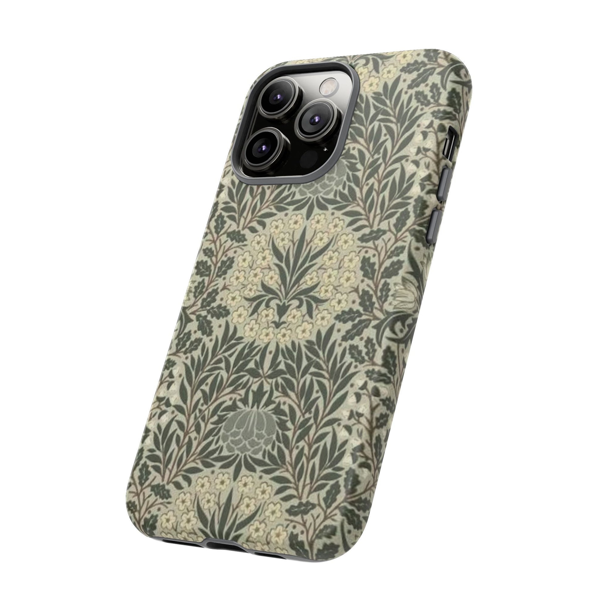 William Morris iPhone Tough Case - Daisy and Oak Dual Layer Floral Pattern