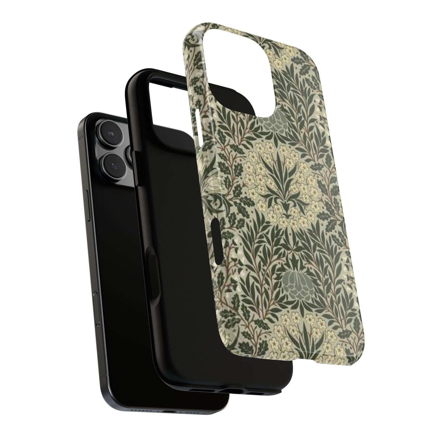 William Morris iPhone Tough Case - Daisy and Oak Dual Layer Floral Pattern