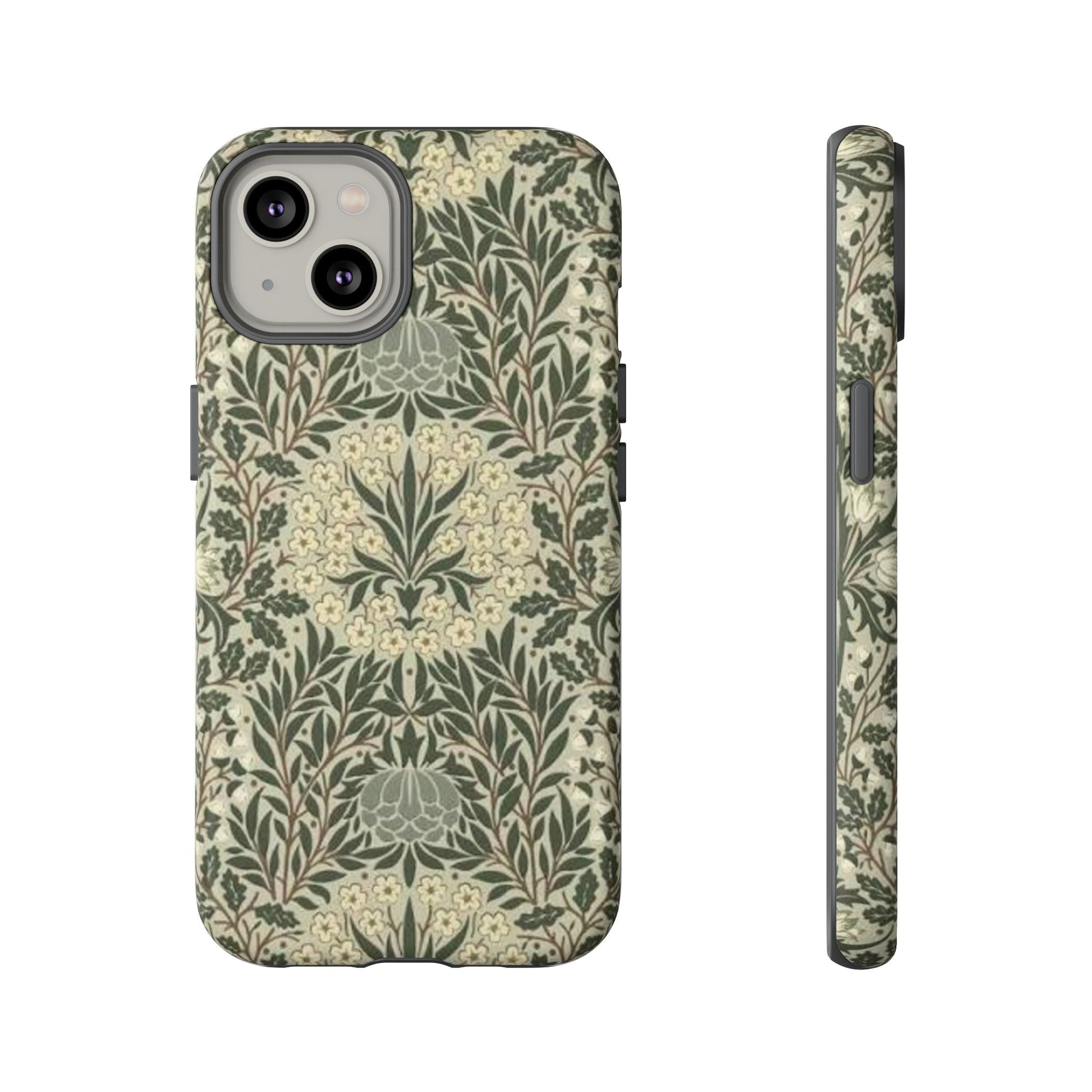 William Morris iPhone Tough Case - Daisy and Oak Dual Layer Floral Pattern