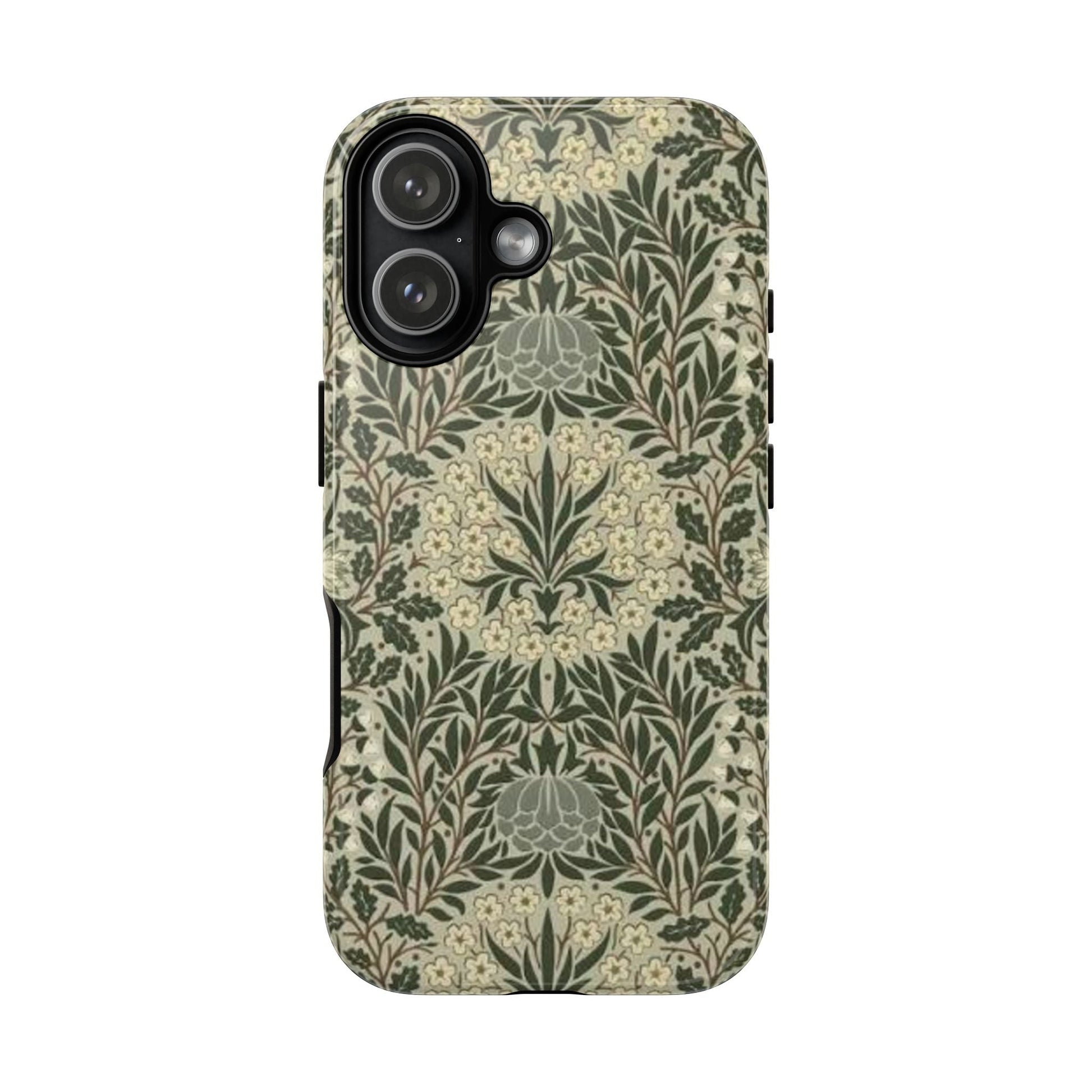 William Morris iPhone Tough Case - Daisy and Oak Dual Layer Floral Pattern