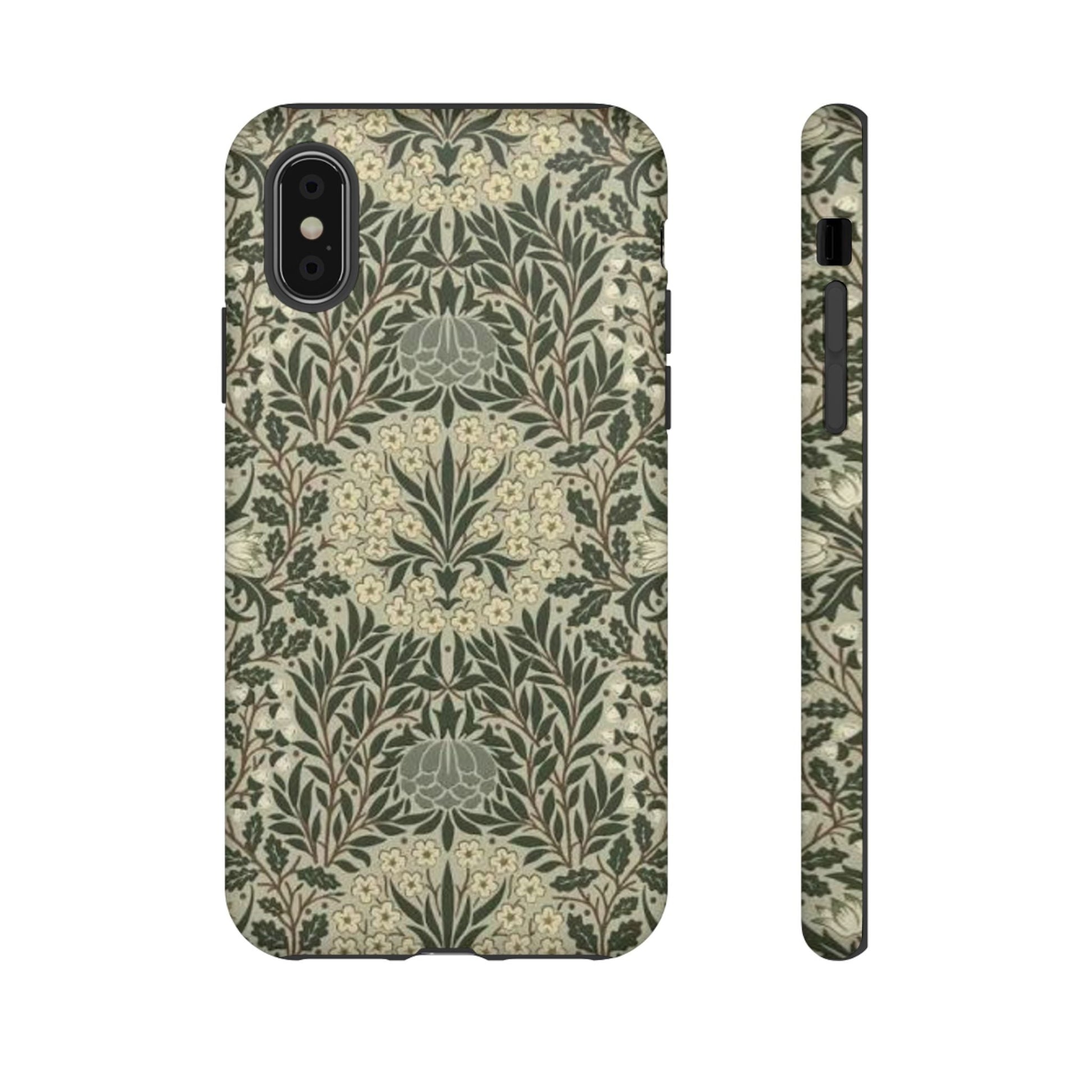 William Morris iPhone Tough Case - Daisy and Oak Dual Layer Floral Pattern