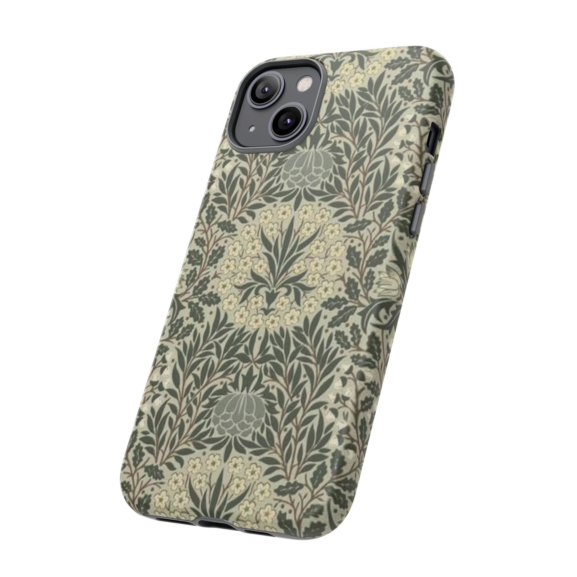 William Morris iPhone Tough Case - Daisy and Oak Dual Layer Floral Pattern