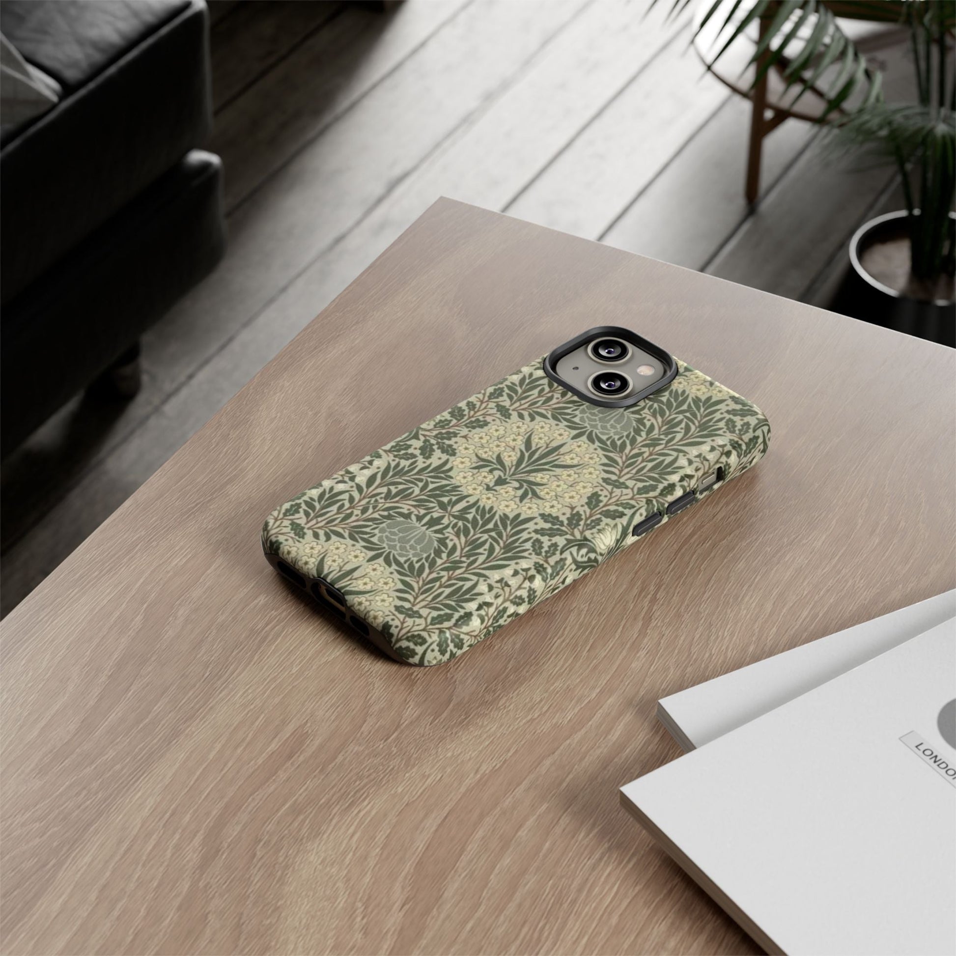 William Morris iPhone Tough Case - Daisy and Oak Dual Layer Floral Pattern