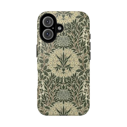 William Morris iPhone Tough Case - Daisy and Oak Dual Layer Floral Pattern