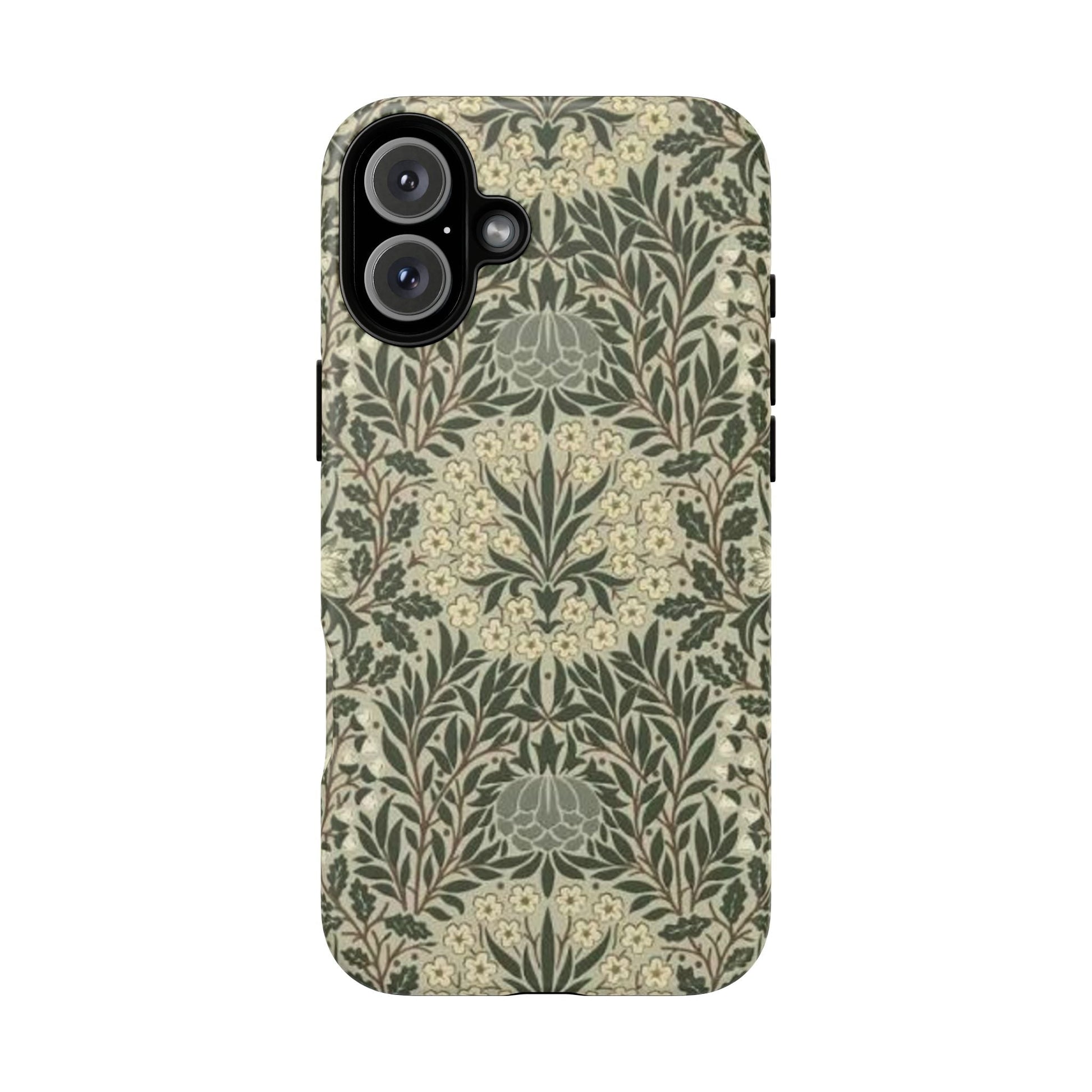 William Morris iPhone Tough Case - Daisy and Oak Dual Layer Floral Pattern