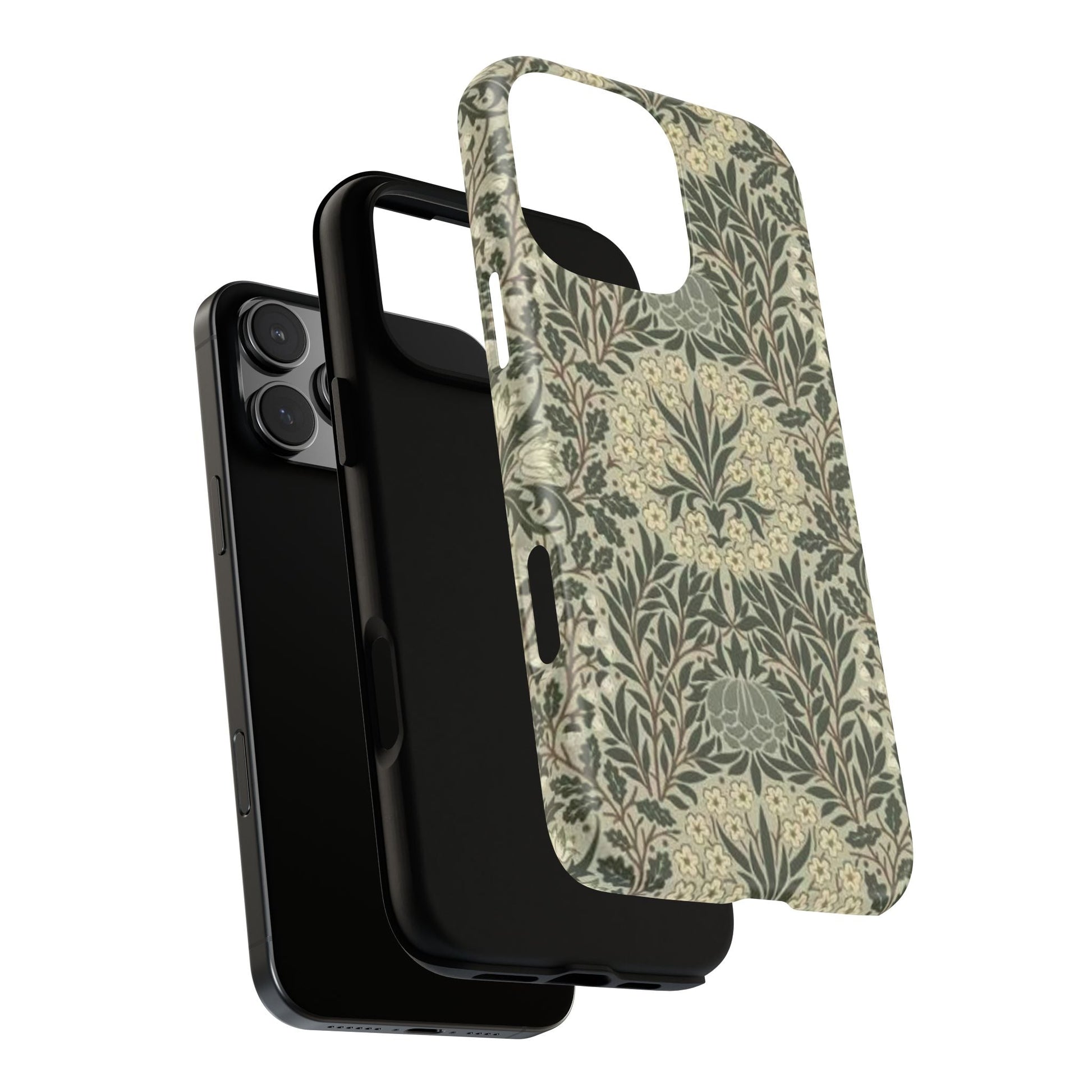 William Morris iPhone Tough Case - Daisy and Oak Dual Layer Floral Pattern