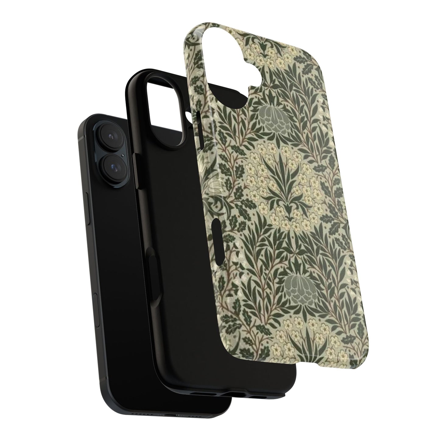 William Morris iPhone Tough Case - Daisy and Oak Dual Layer Floral Pattern