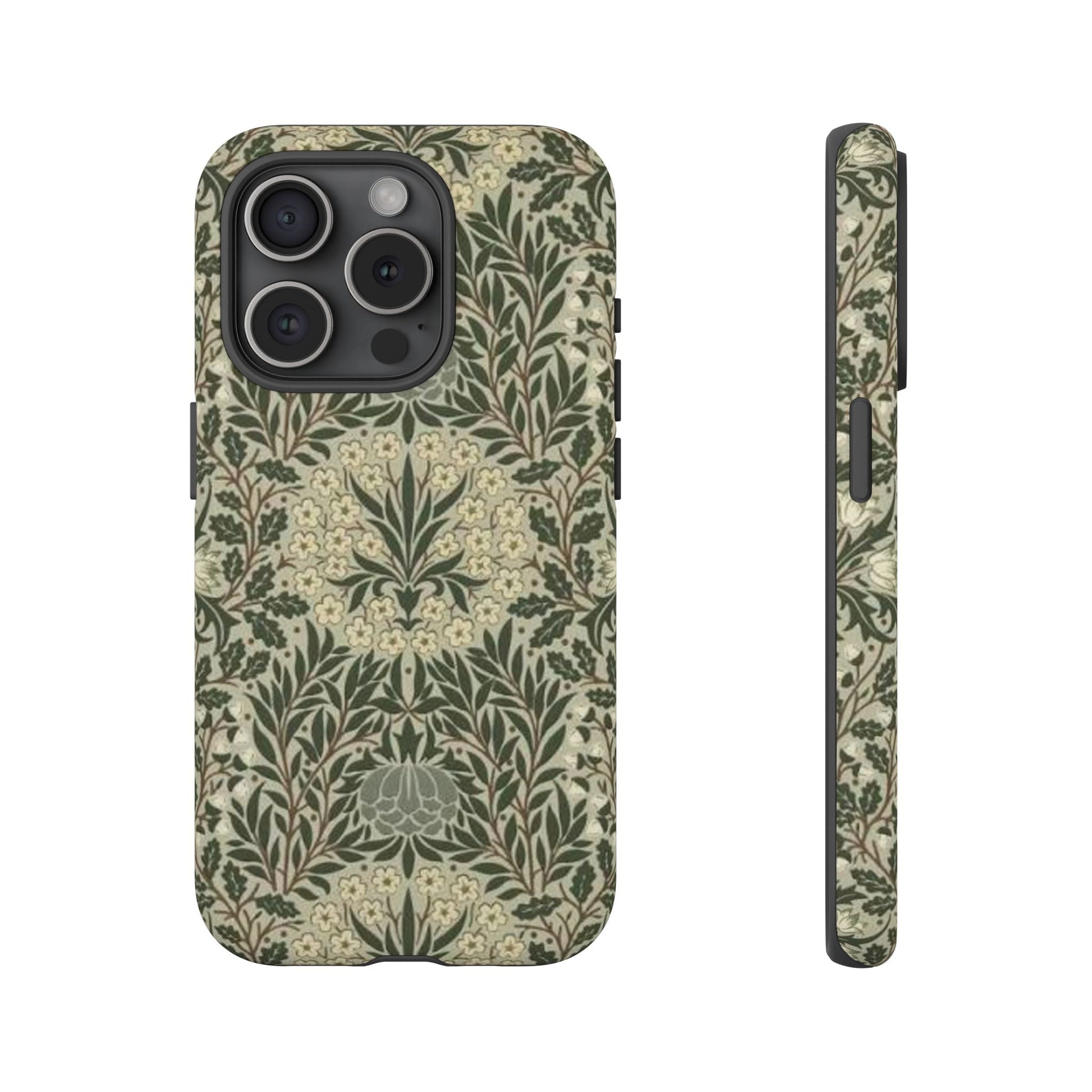 William Morris iPhone Tough Case - Daisy and Oak Dual Layer Floral Pattern