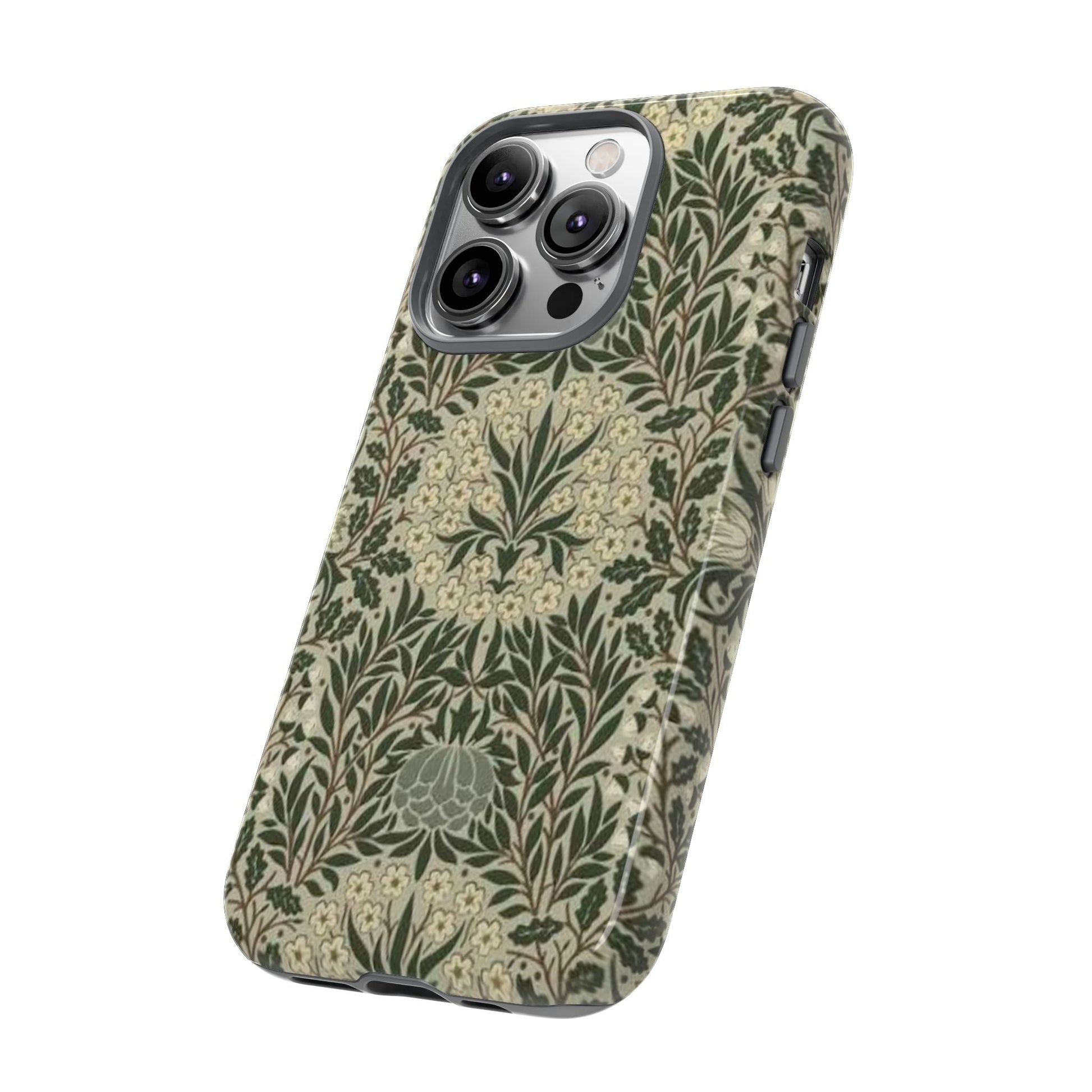 William Morris iPhone Tough Case - Daisy and Oak Dual Layer Floral Pattern