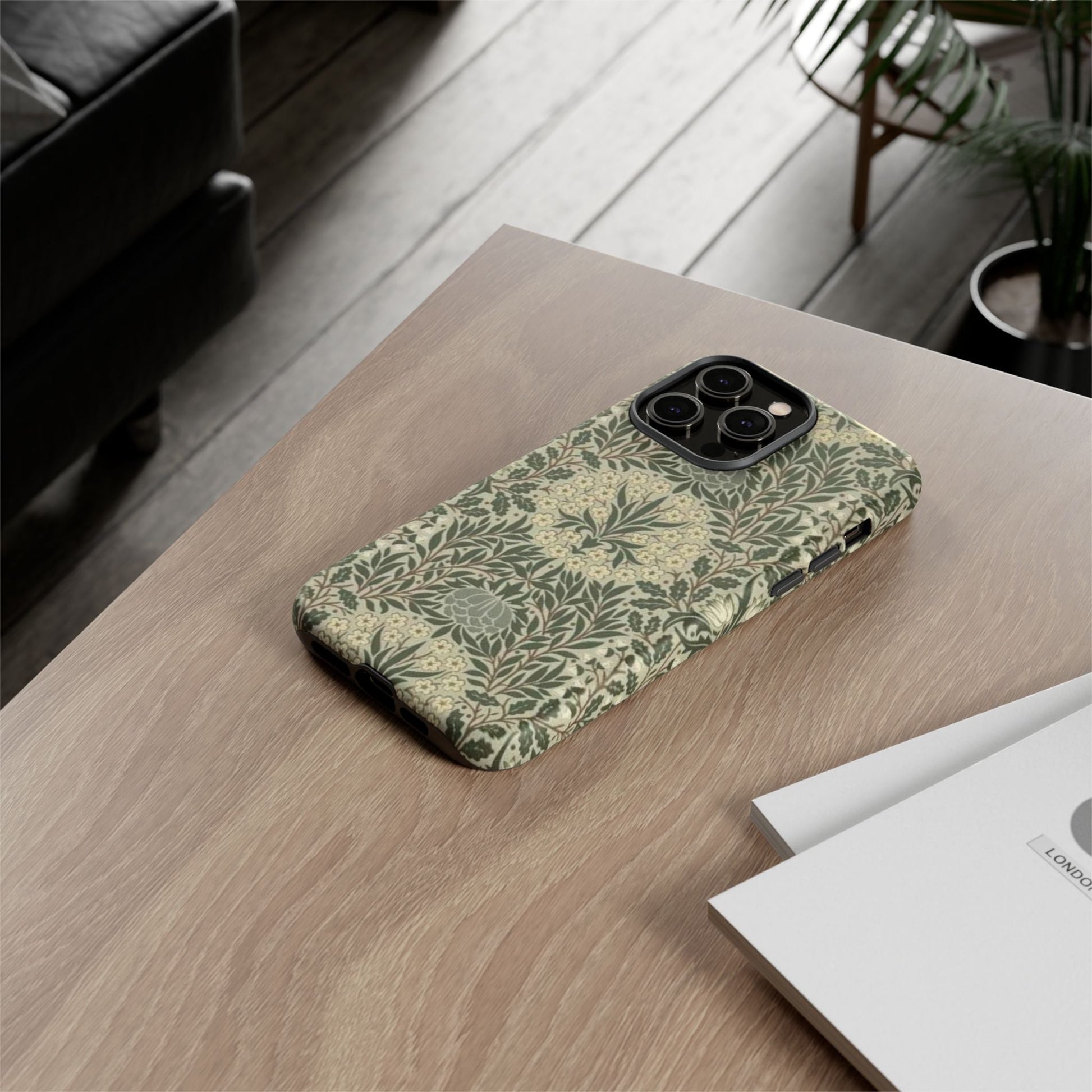 William Morris iPhone Tough Case - Daisy and Oak Dual Layer Floral Pattern