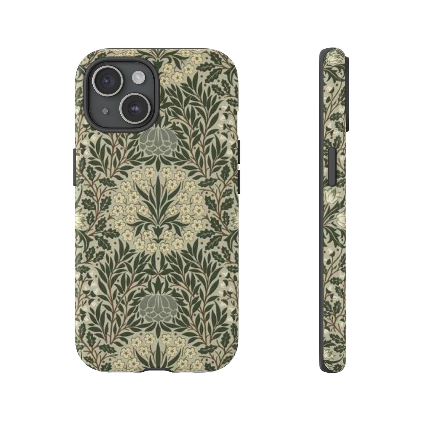 William Morris iPhone Tough Case - Daisy and Oak Dual Layer Floral Pattern