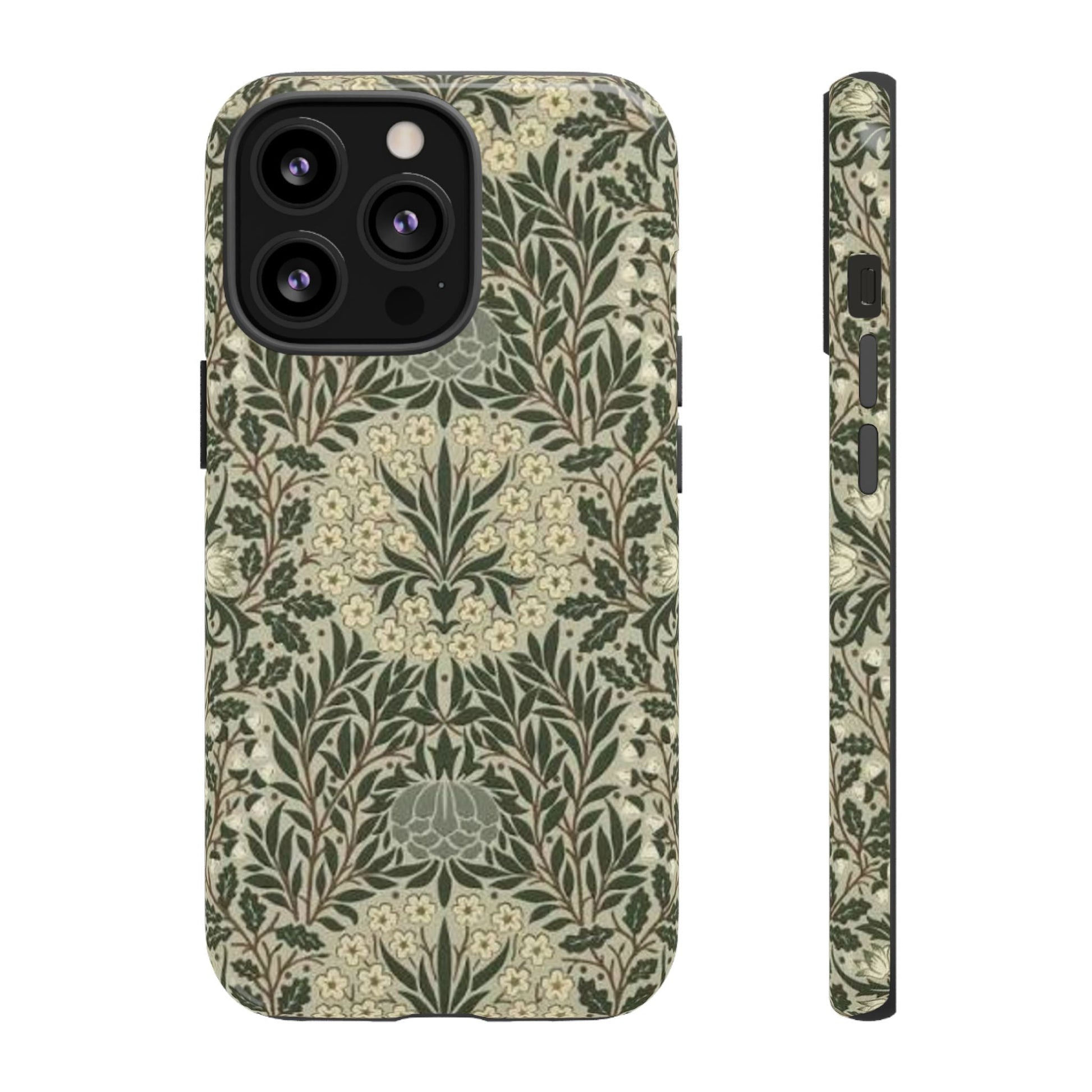 William Morris iPhone Tough Case - Daisy and Oak Dual Layer Floral Pattern