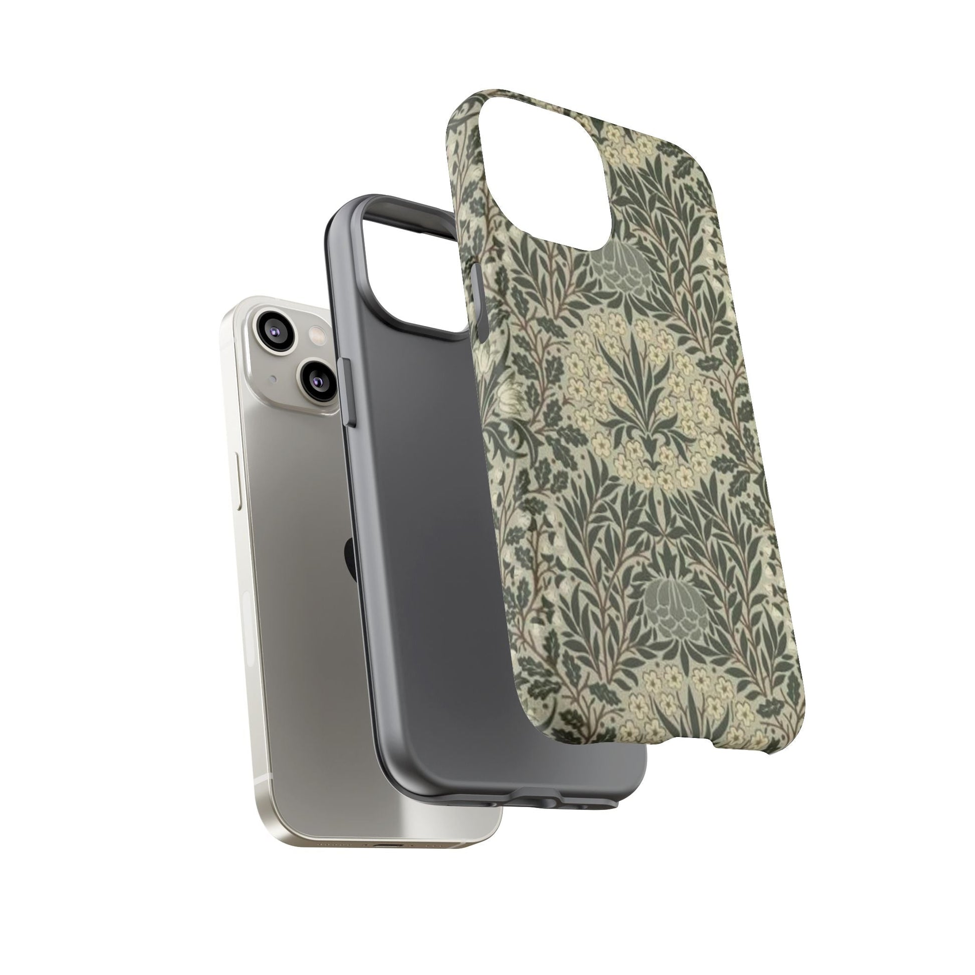 William Morris iPhone Tough Case - Daisy and Oak Dual Layer Floral Pattern