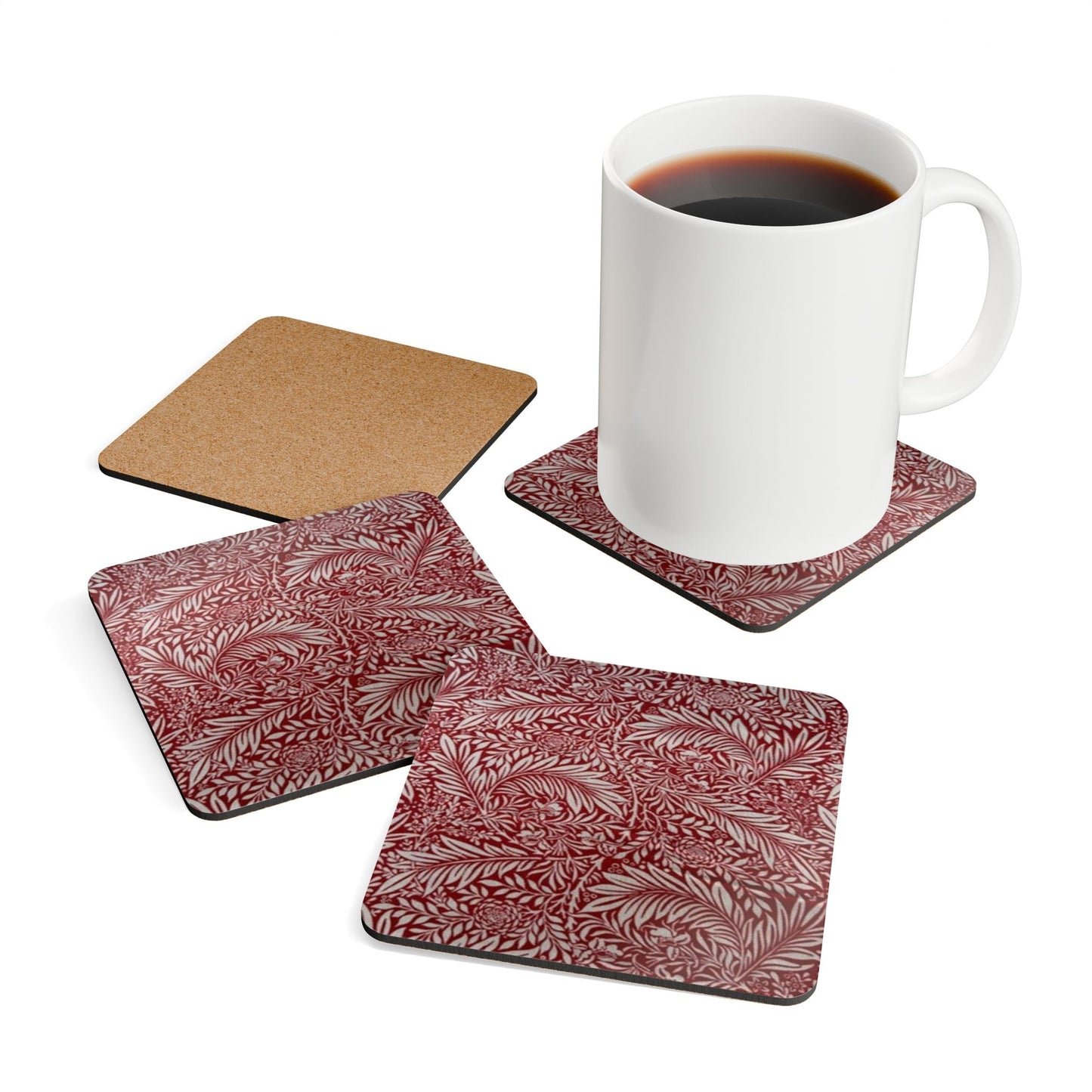 William Morris Larkspur Cork Coaster Set