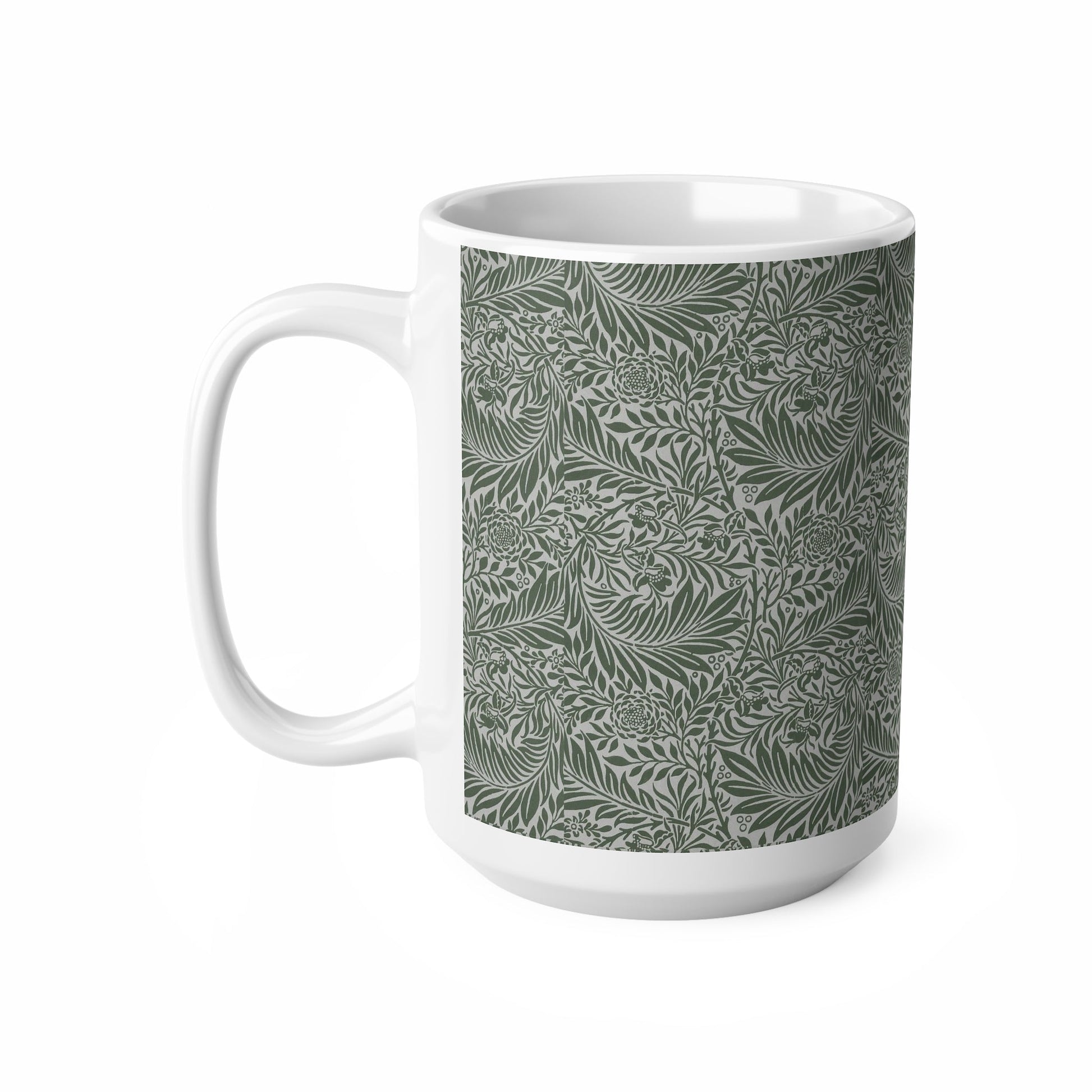 William Morris Larkspur Green Ceramic Coffee Mug — 11oz & 15oz