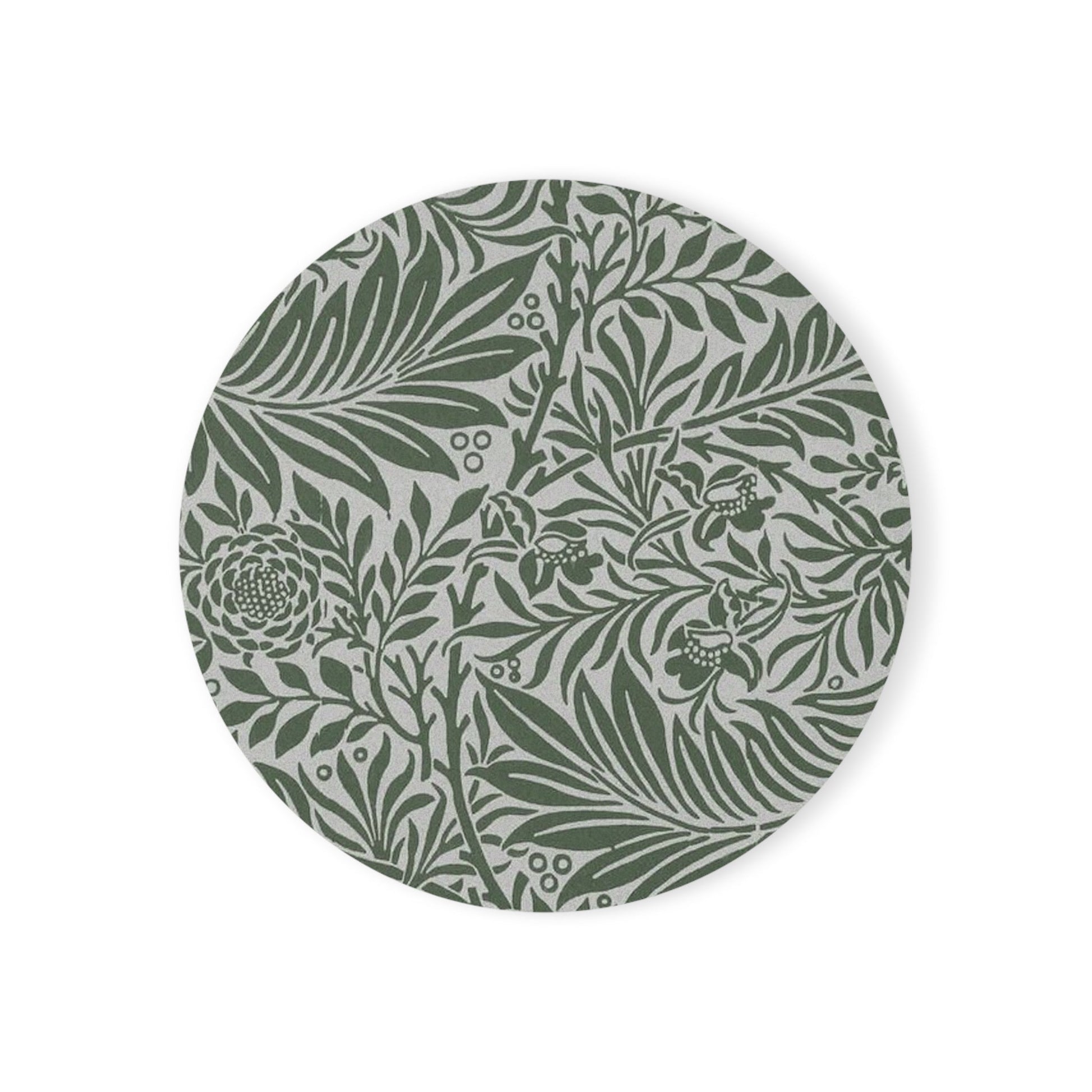 William Morris Larkspur Green Individual Cork Coaster