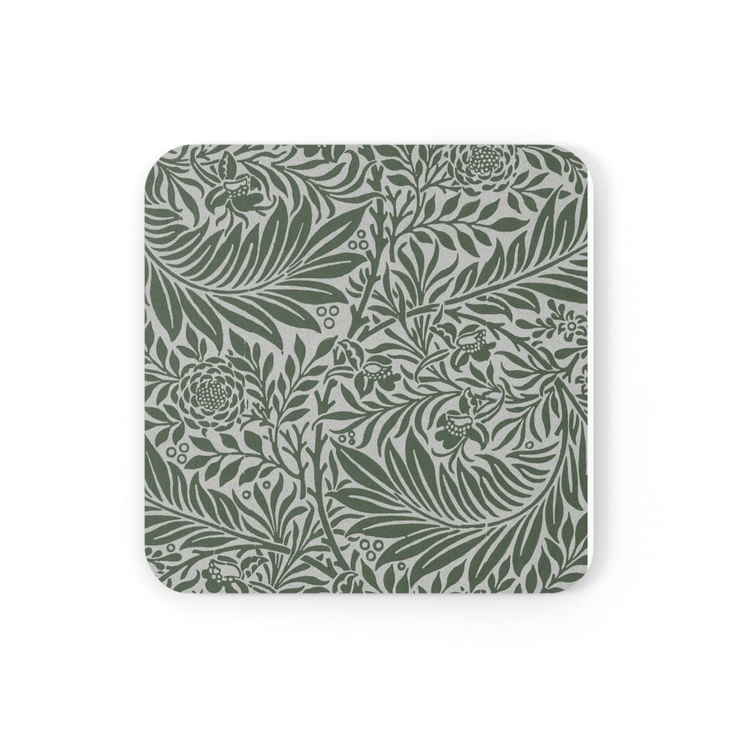 William Morris Larkspur Green Individual Cork Coaster